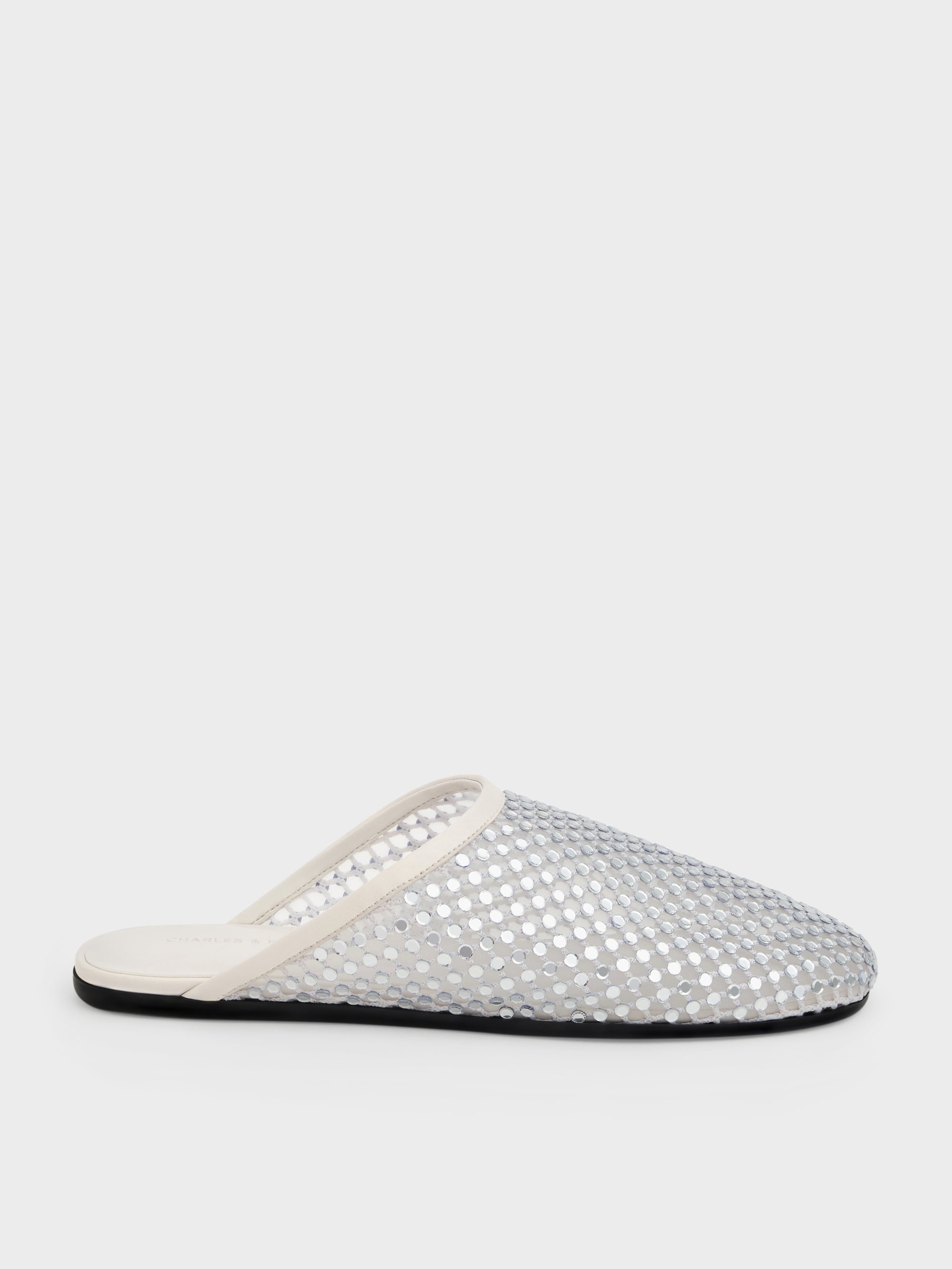 CHARLES & KEITH - Maggie Mesh Crystal Flat Mules