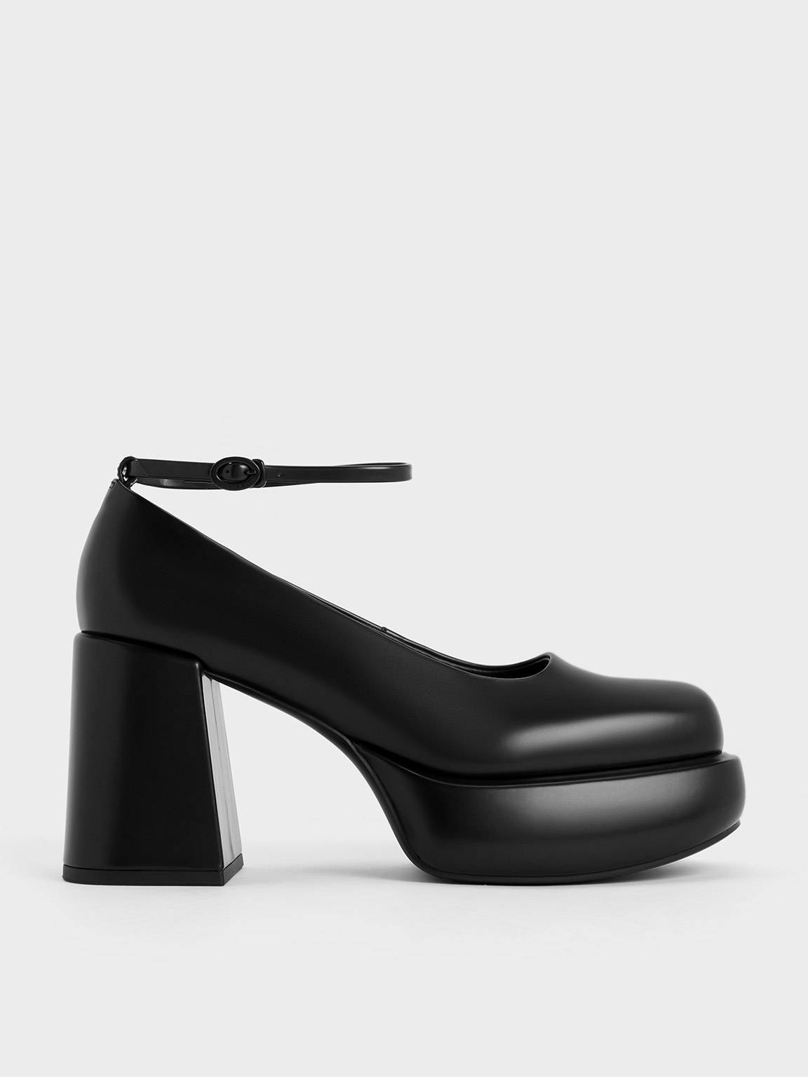 Charles & Keith Monique Ankle-strap Platform Pumps In Black Box