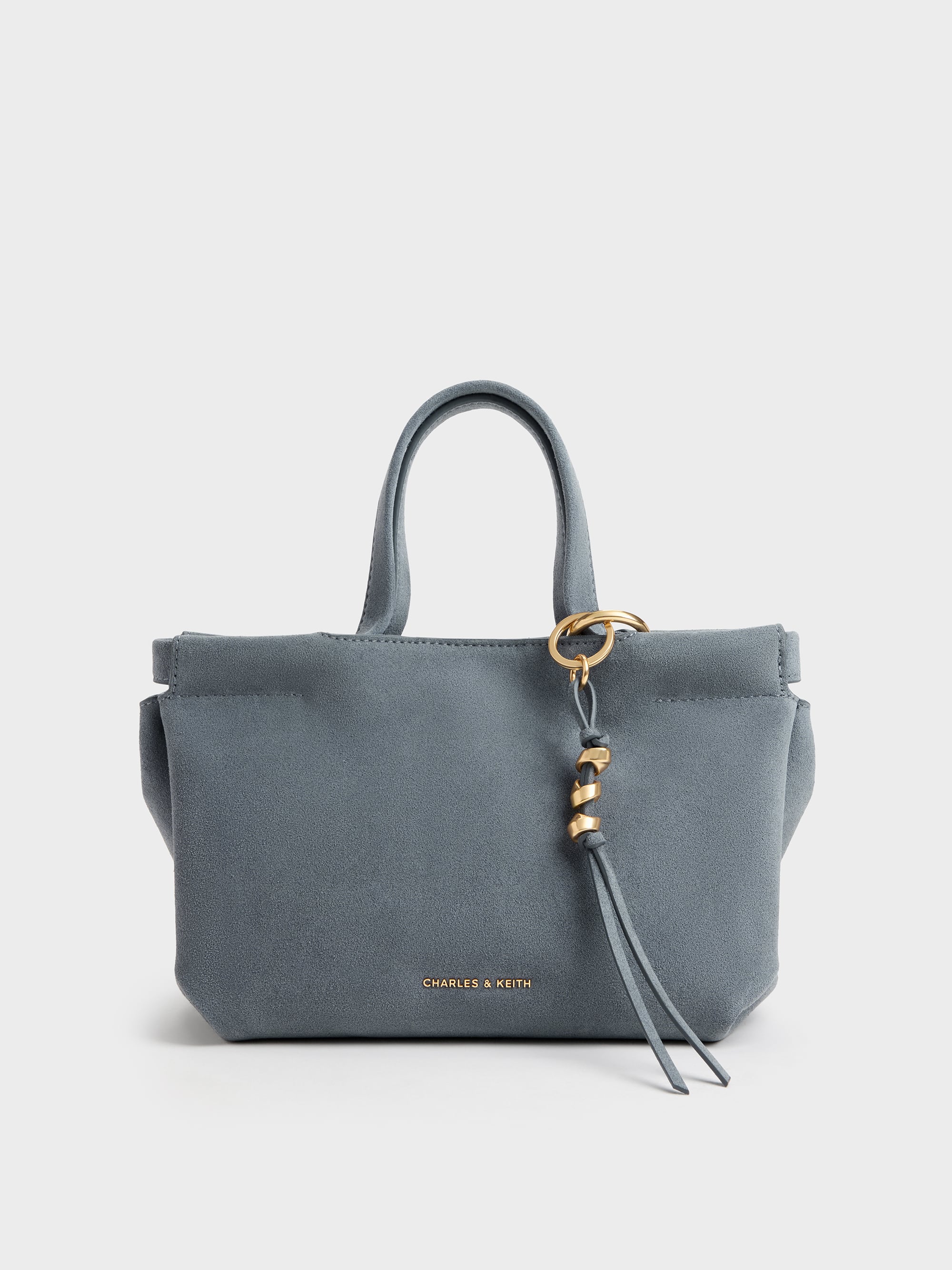 Charles&Keith バッグ Smoky Blue Mini Zephyr Tassel Tote Bag - CHARLES & KEITH ZA