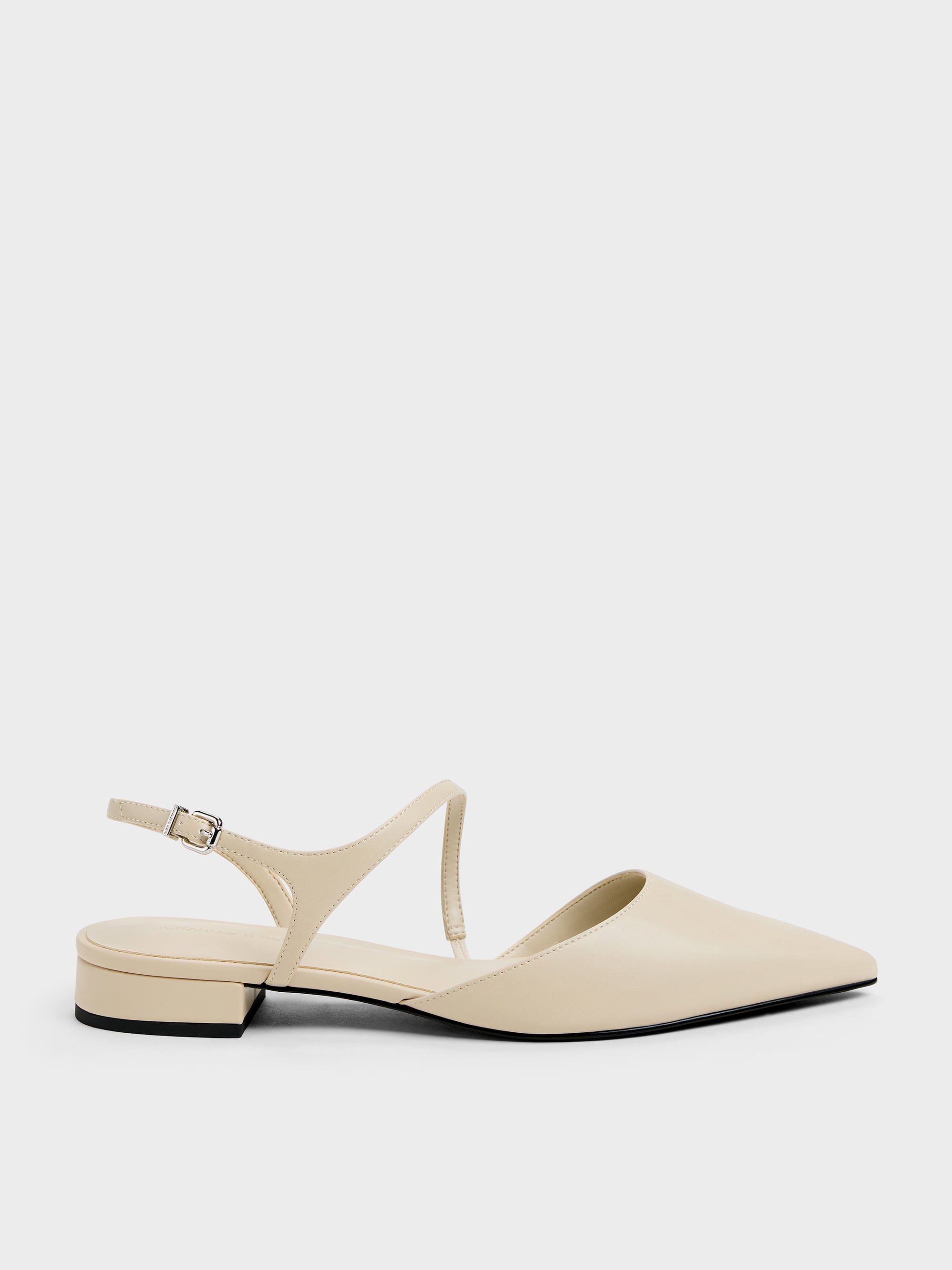 Cordelia Pointed Slingback Flats - Chalk - CHARLES & KEITH US