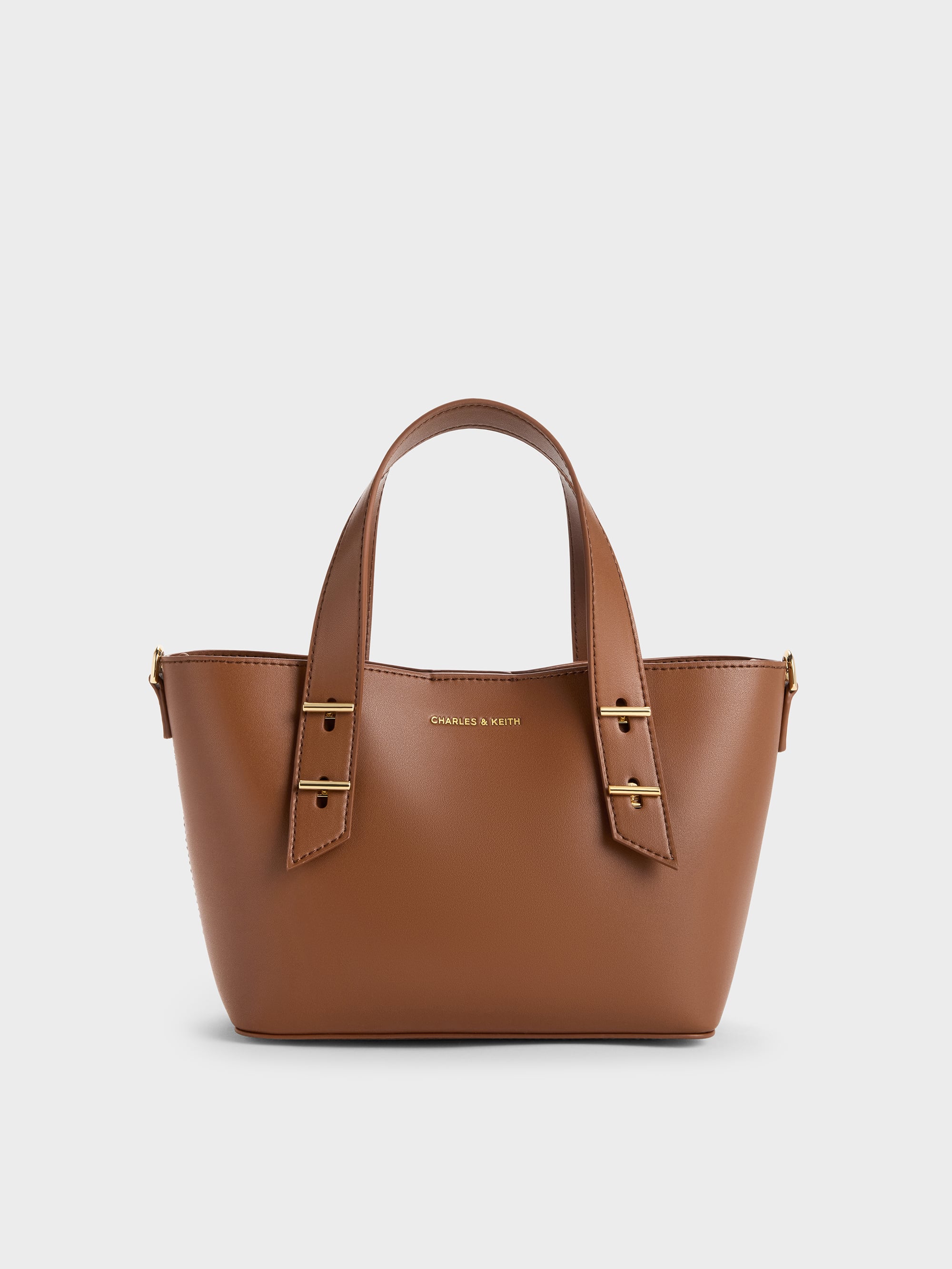 みかりん【新品未使用】Charles&Keith ポーチ袋付き Mini Shania Tote Bag - Chocolate - CHARLES & KEITH International