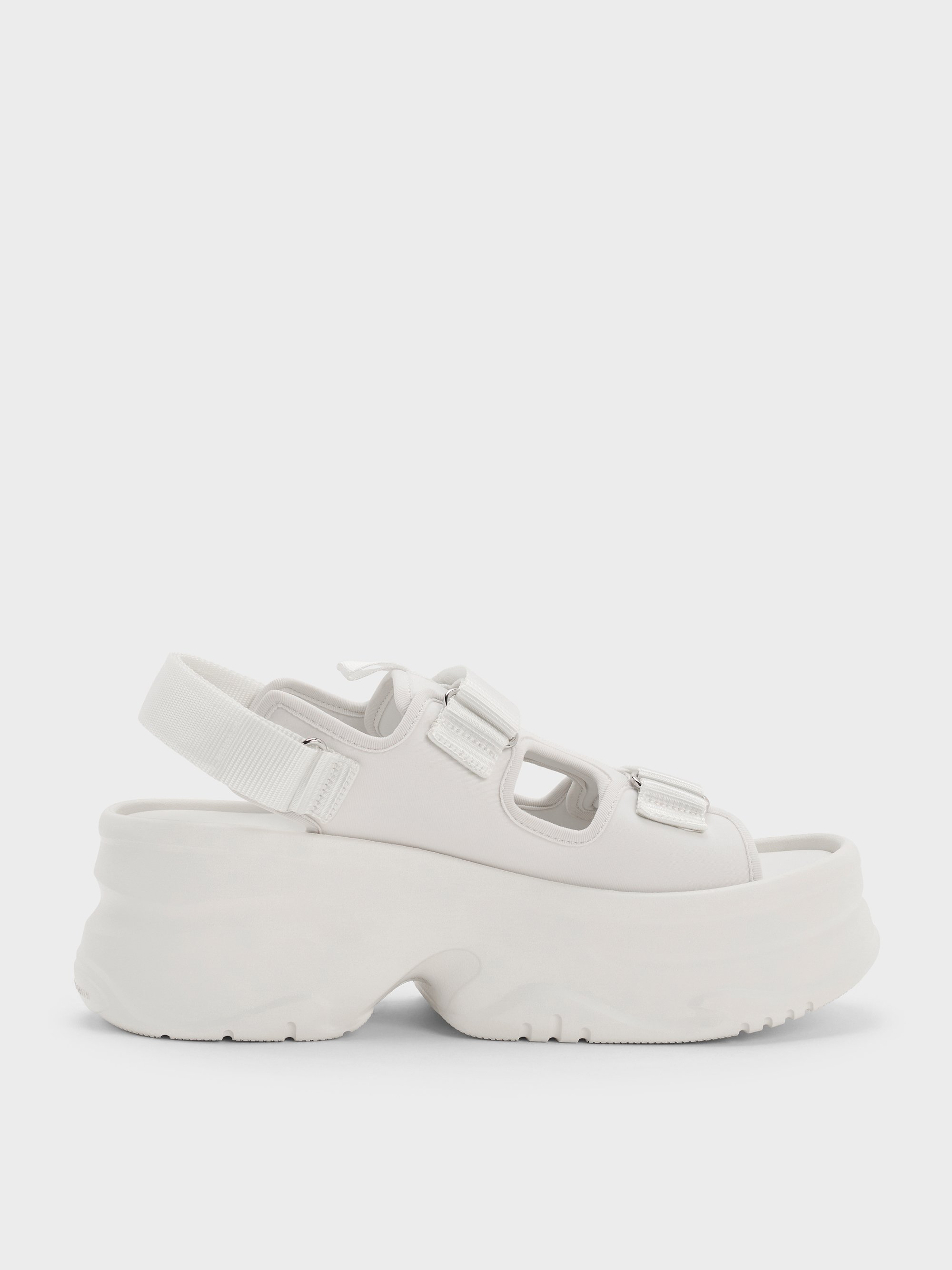Charles & Keith - Elastane Flatform Sports Sandals In Black