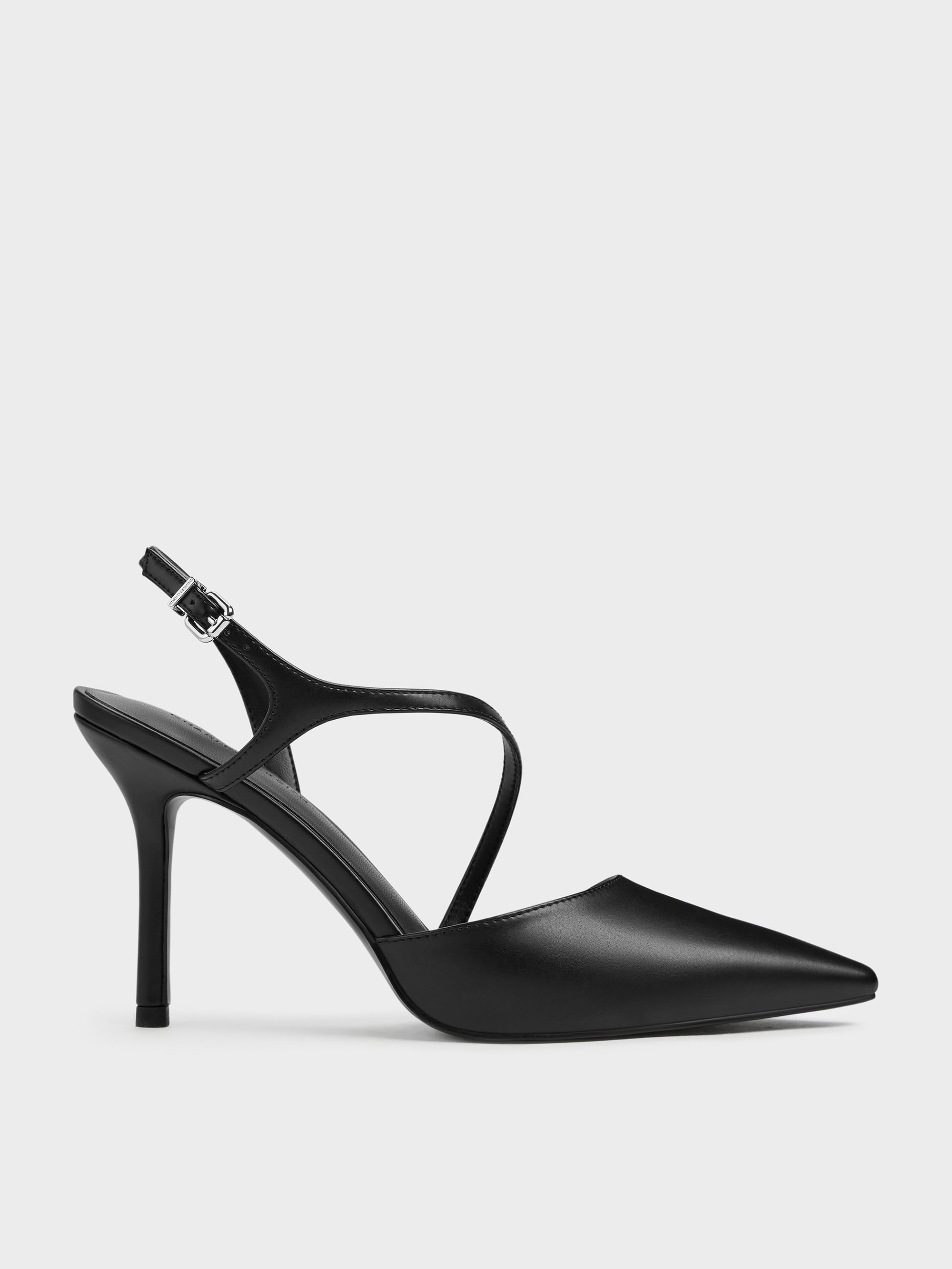 Cordelia Pointed Slingback Pumps - Black - CHARLES & KEITH SG