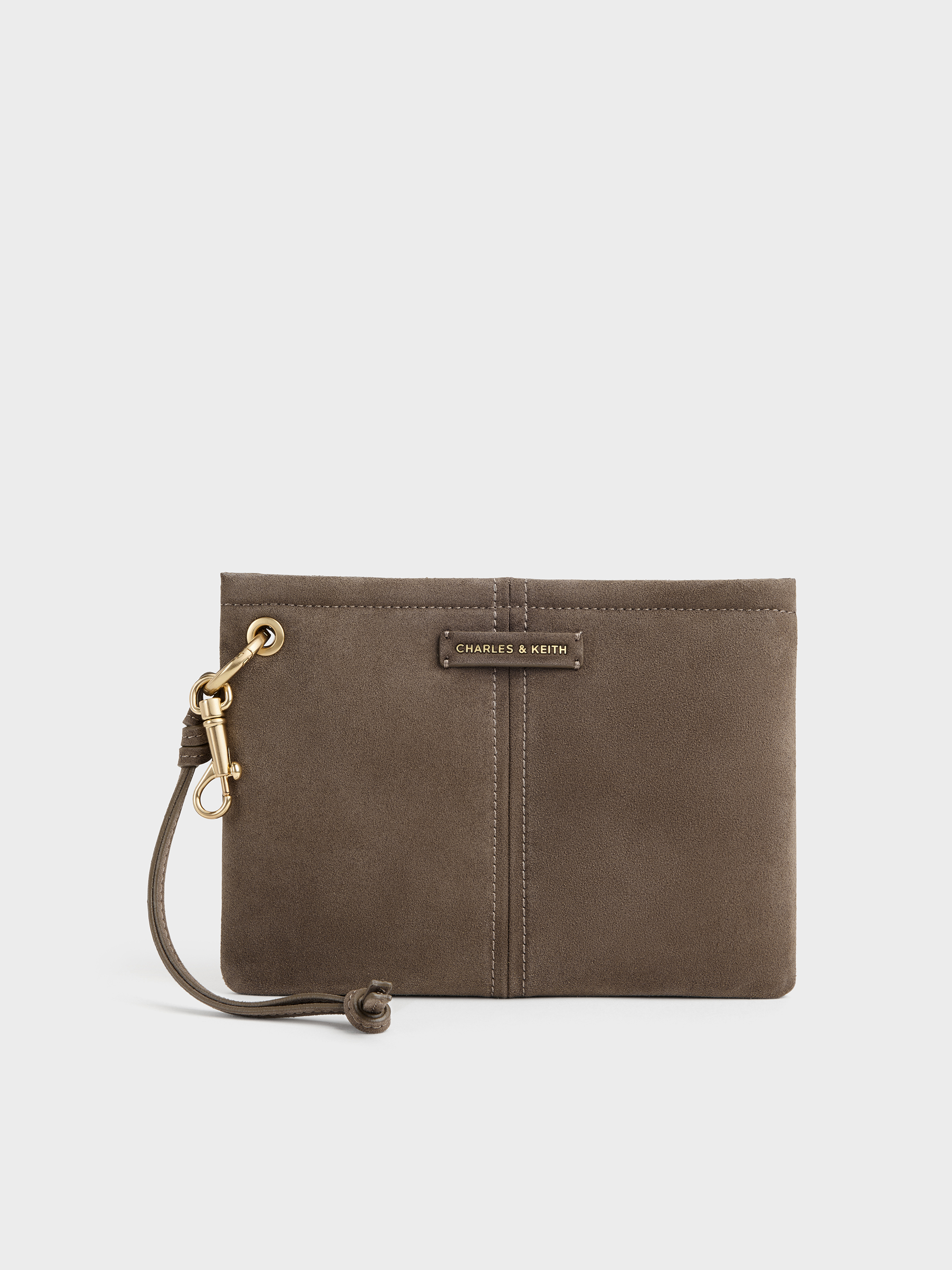 Noane Top-Zip Pouch - Stone Grey - CHARLES & KEITH TW