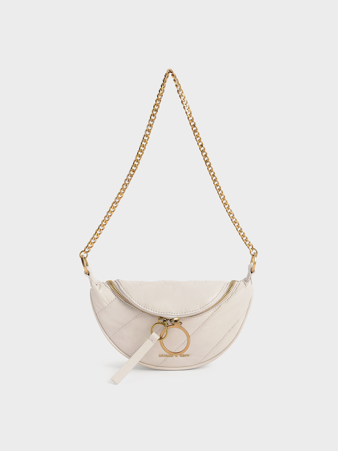 Ivory Philomena Wrinkled-Effect Half-Moon Crossbody Bag - CHARLES ...