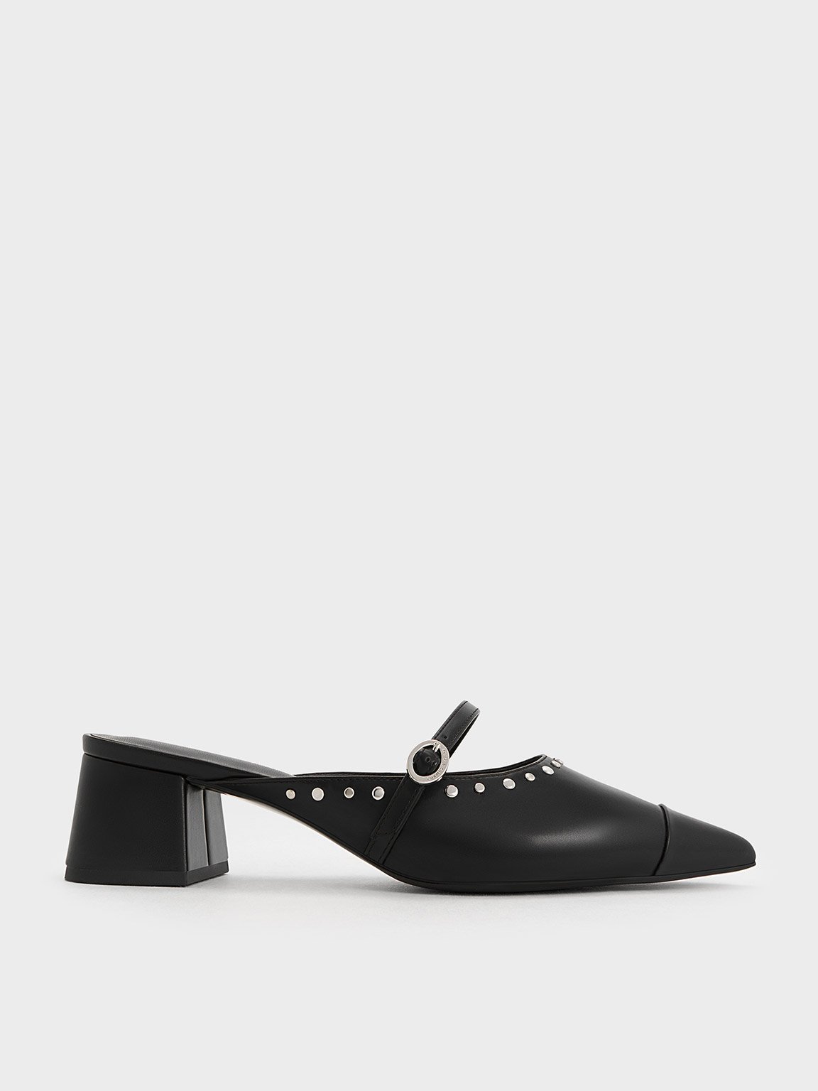 Black mules mid heel deals