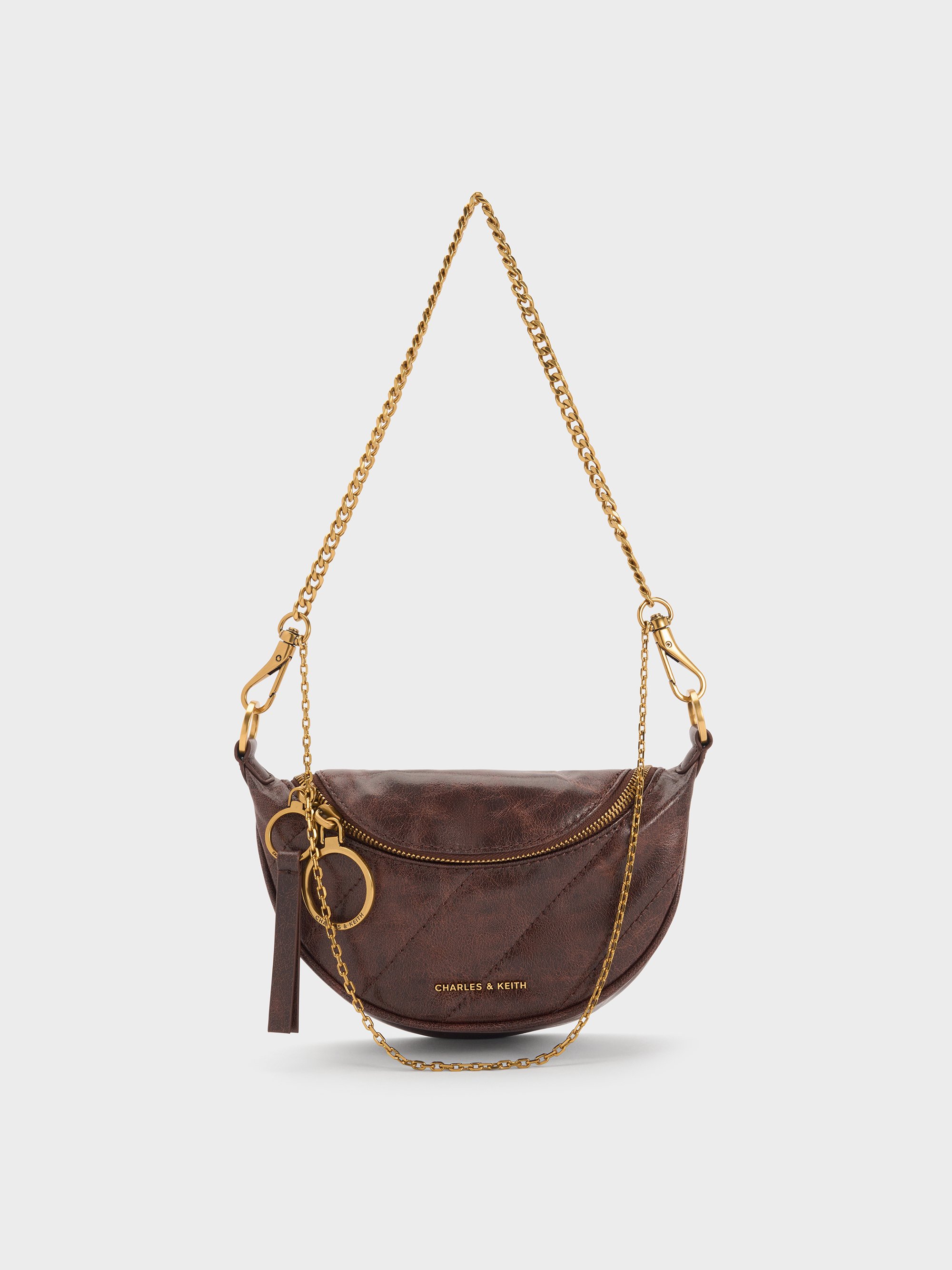 Charles & Keith - Philomena Half-moon Crossbody Bag