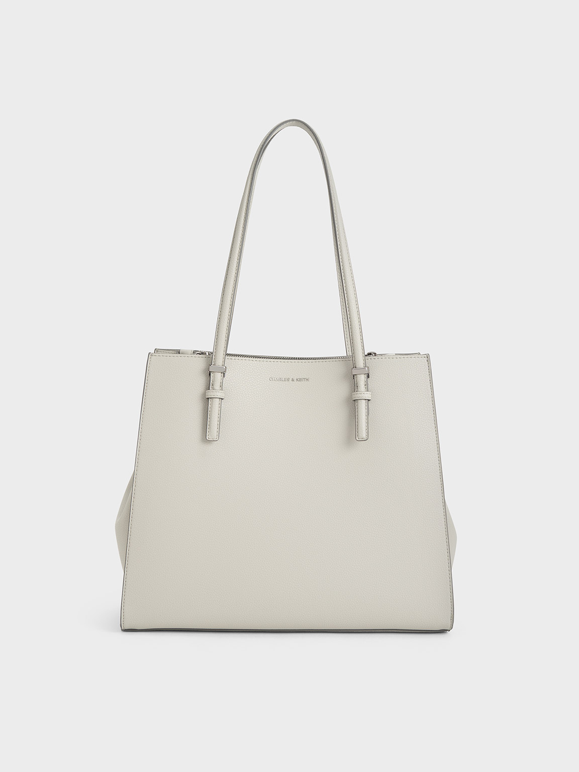 CHARLES & KEITH ホワイト バッグ Sansa Tote Bag - Grey - CHARLES & KEITH KR