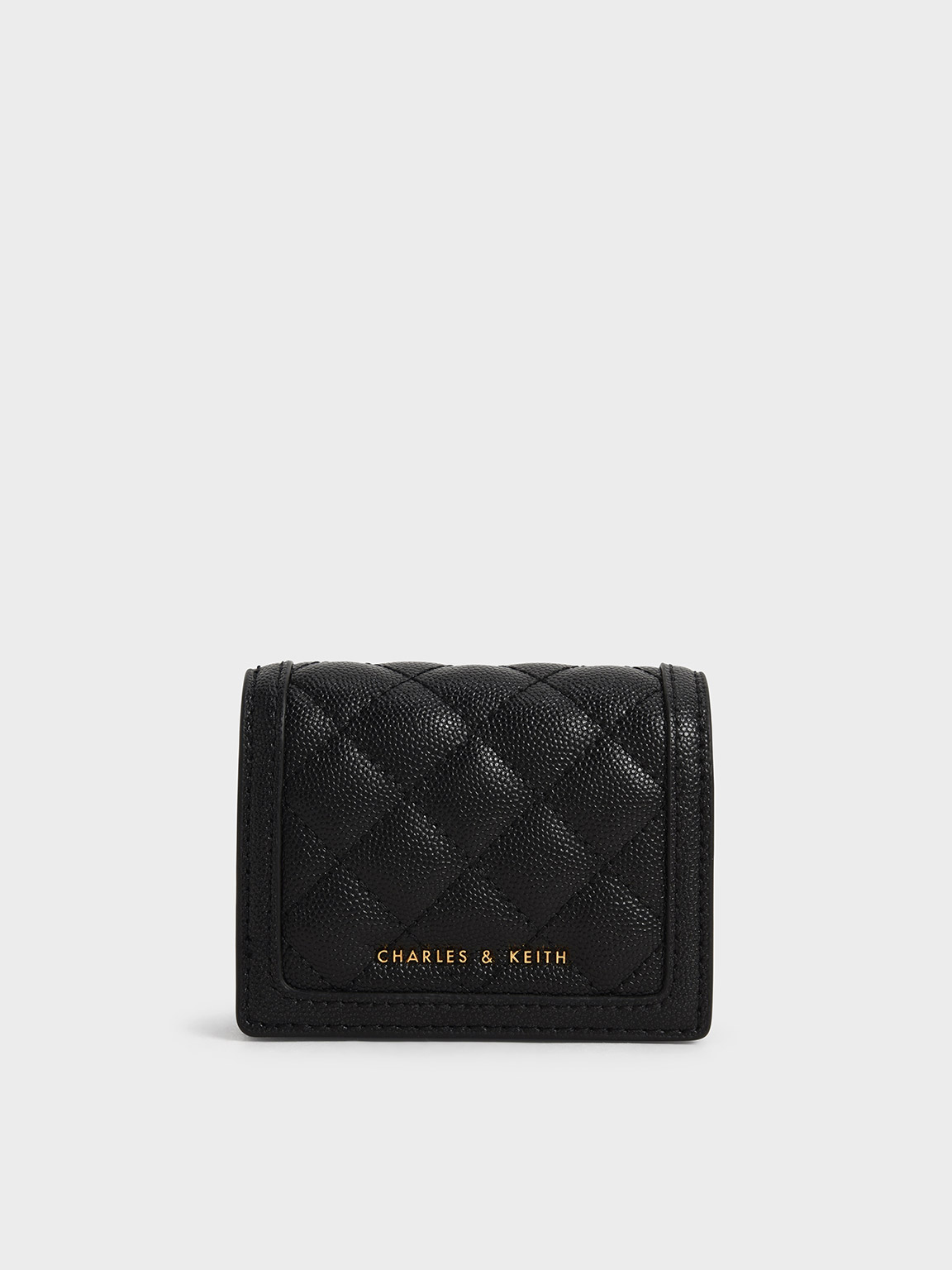 Black Micaela Quilted Card Holder - CHARLES & KEITH PH