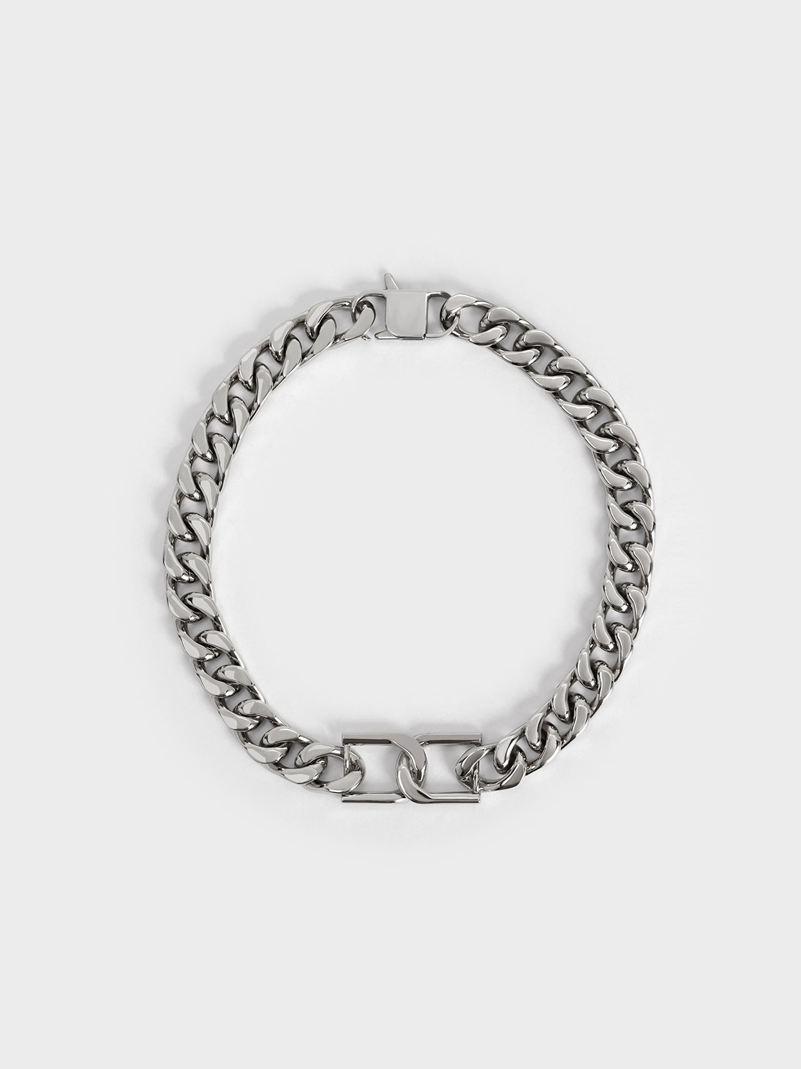 Silver Gabine Chain-Link Choker Necklace - CHARLES & KEITH US