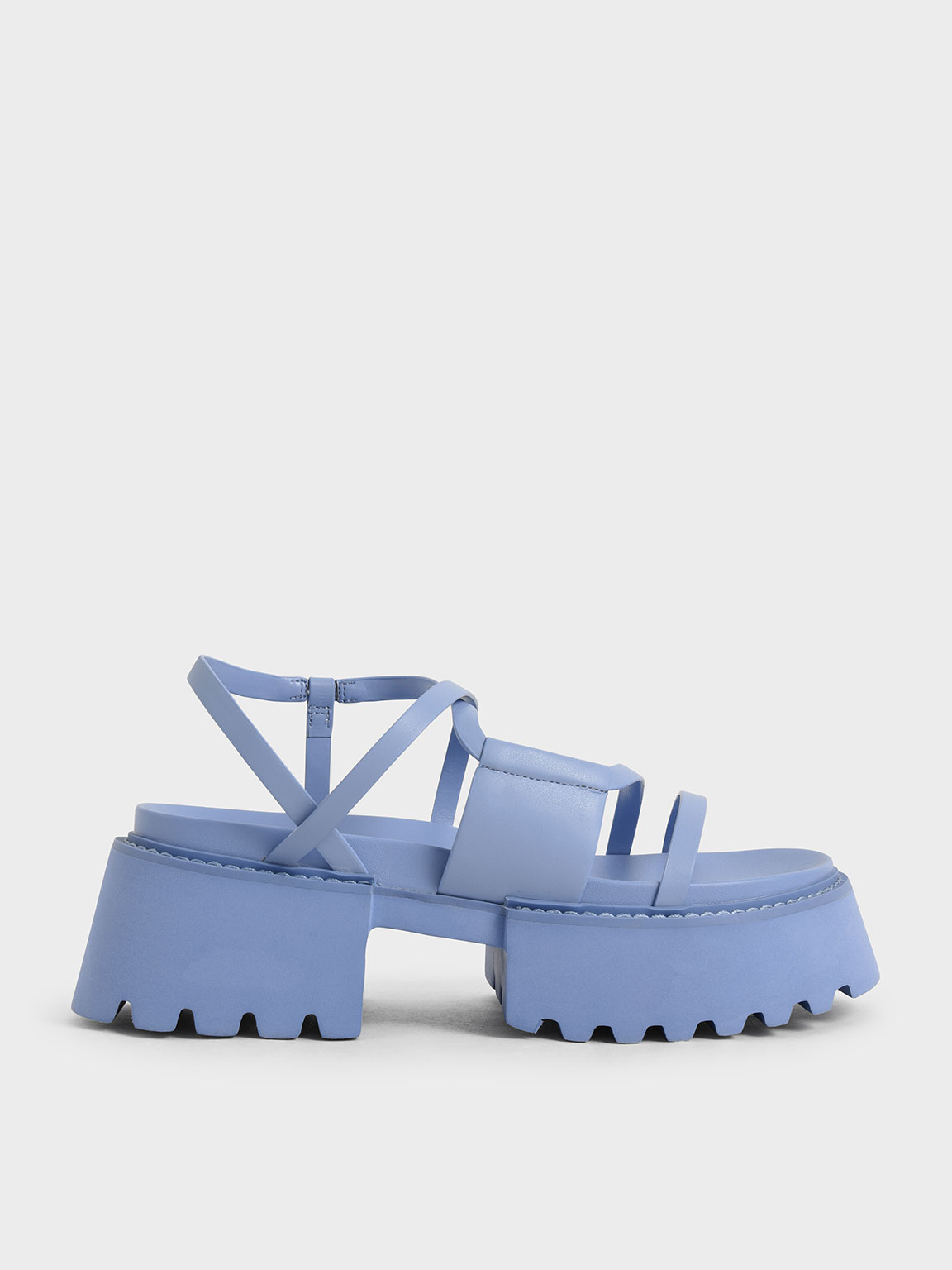Blue Nadine Strappy Platform Sandals 