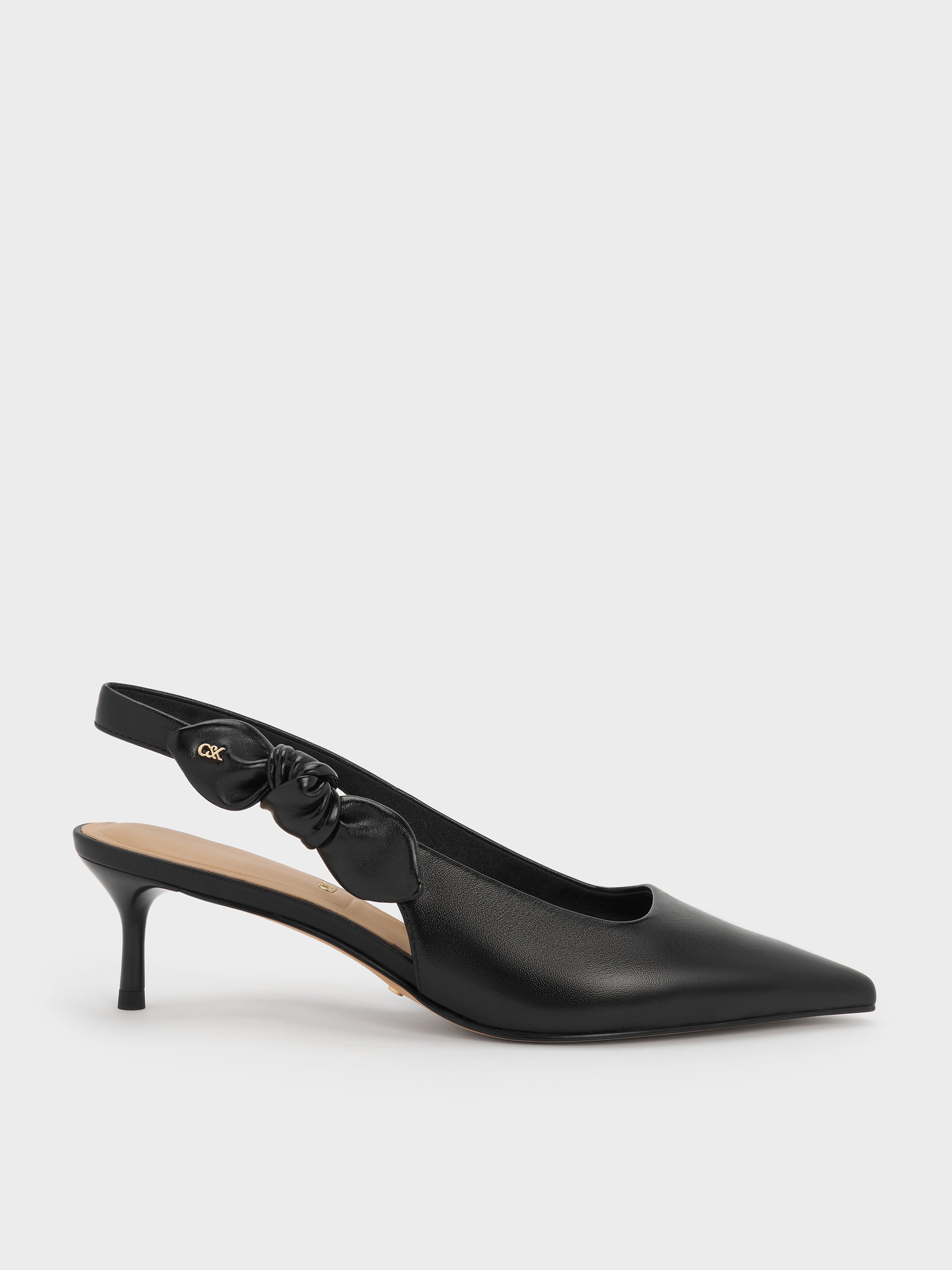 Charles & Keith - Jayce Leather Slingback Kitten Heels In Multi