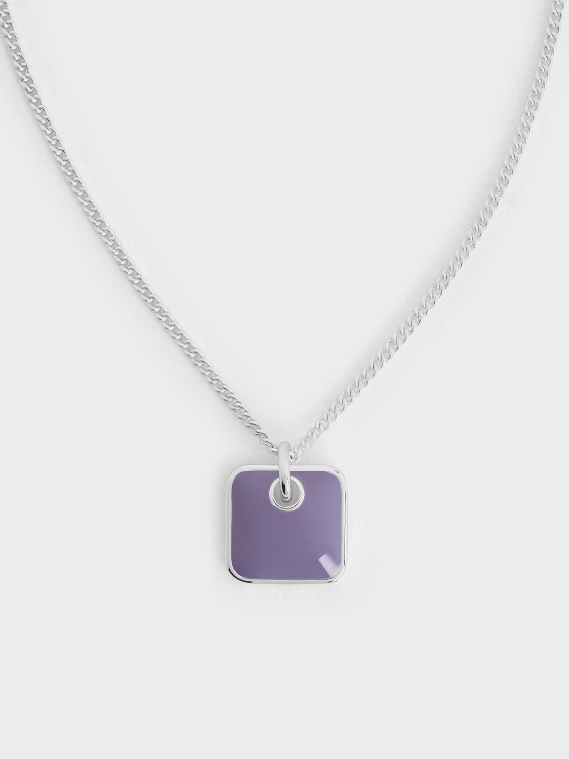 Charles & Keith - Ellowyn Square Necklace In Purple