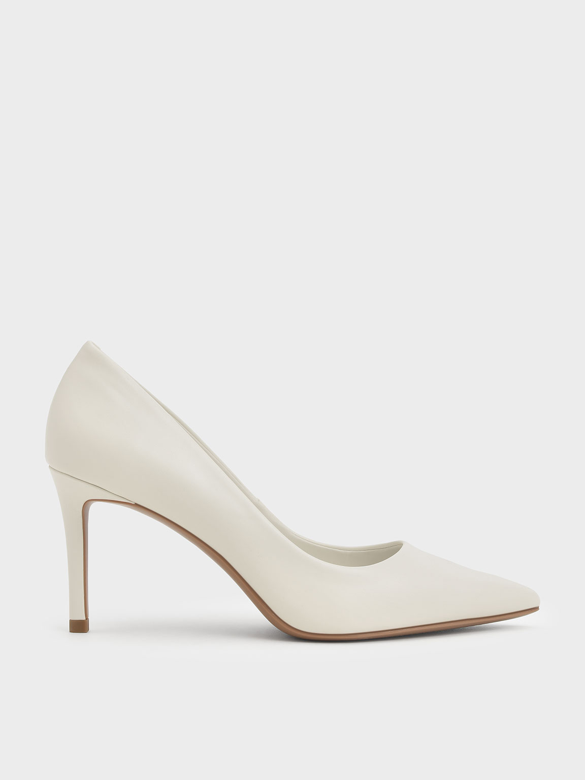 Chalk Emmy Pointed-Toe Stiletto Pumps - CHARLES & KEITH US