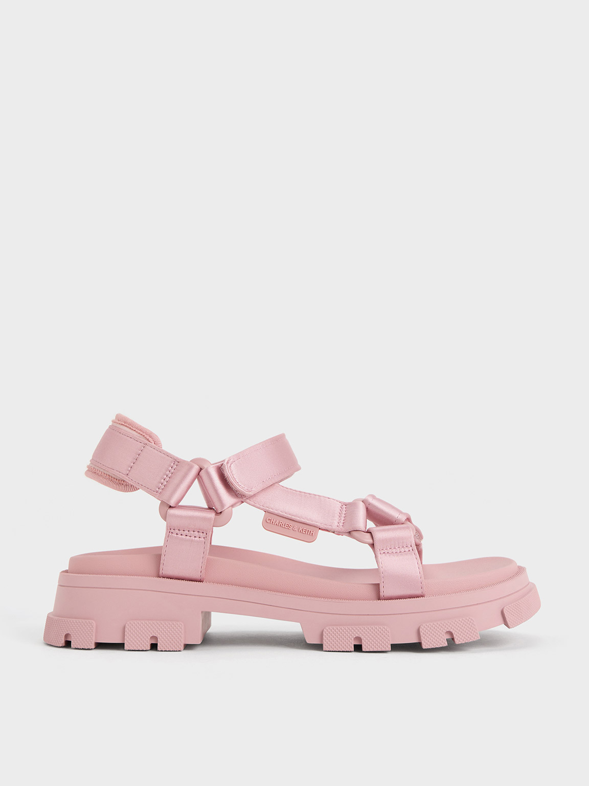 Charles & Keith Girls' Satin Sports Sandals In Pink