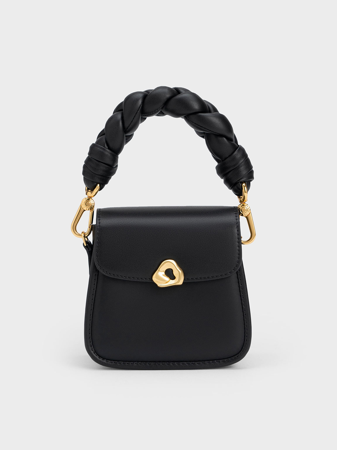 Black Moira Braided Handle Pouch - CHARLES & KEITH International