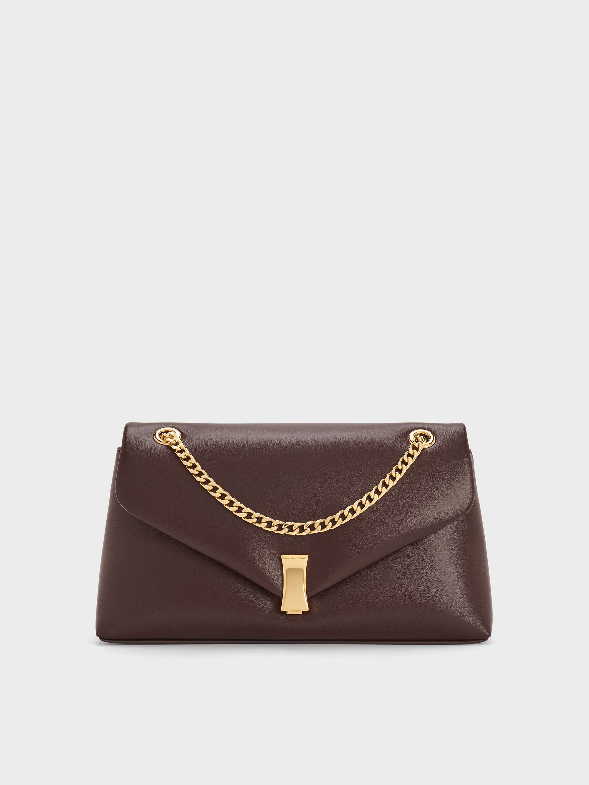 Charles & Keith - Lilibet Metallic-accent Chain-strap Bag In Purple