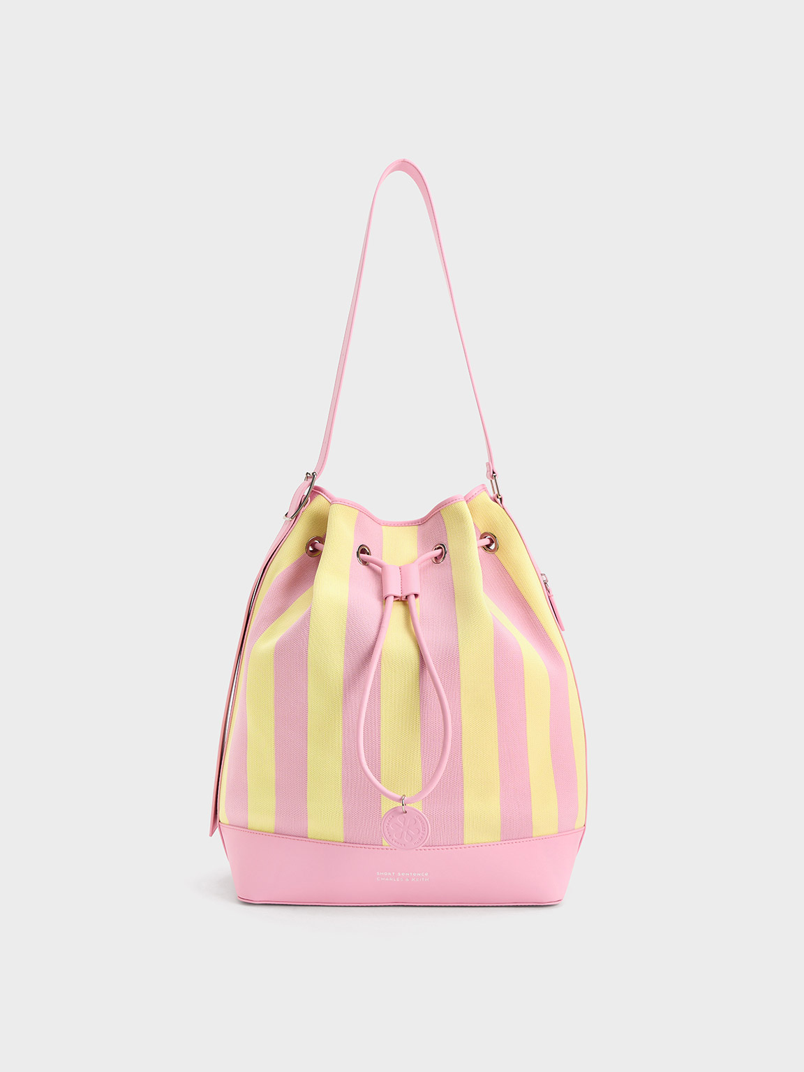 Yellow Large Striped Bucket Bag CHARLES KEITH US