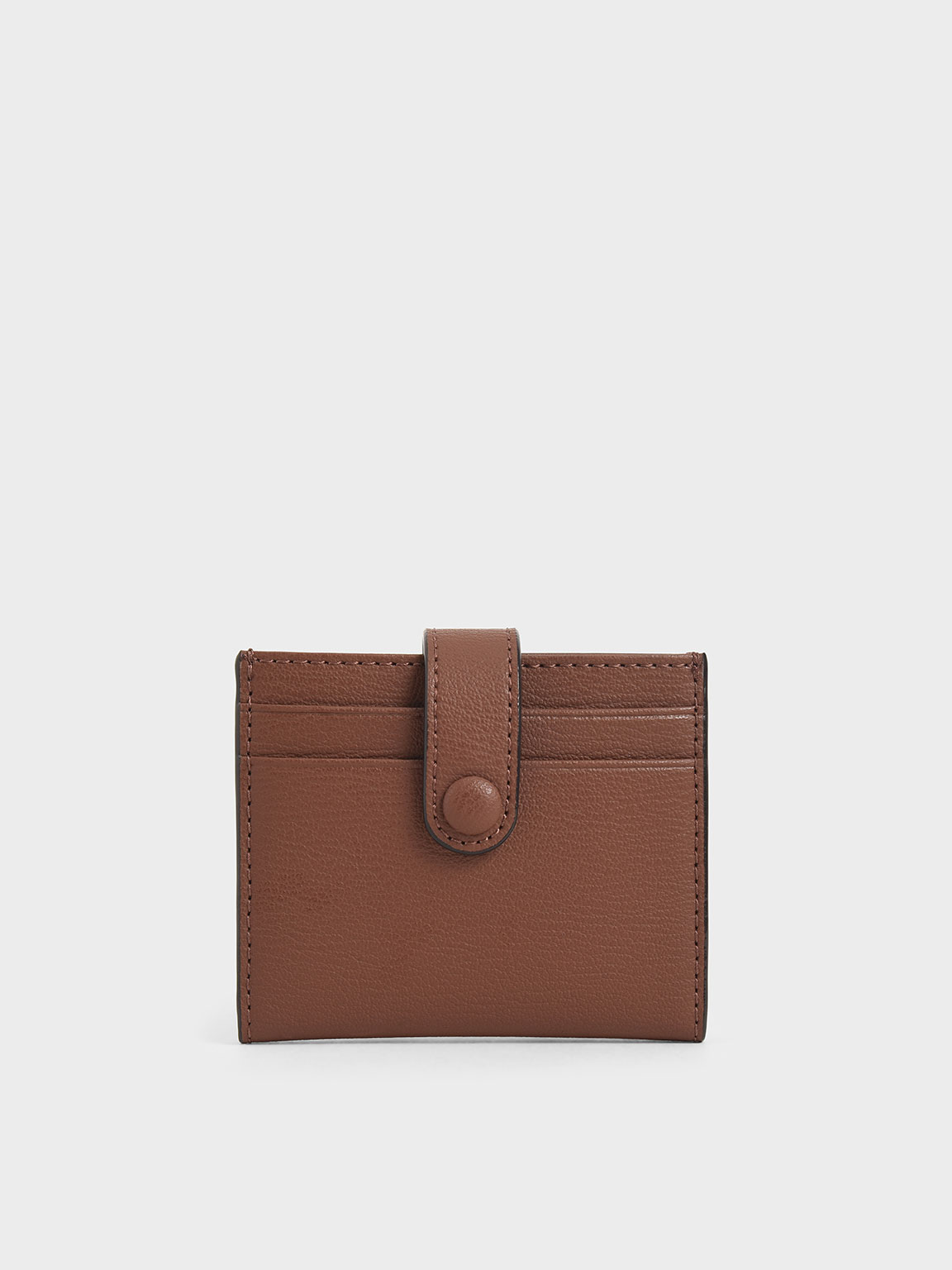 Chocolate Snap Button Card Holder | CHARLES & KEITH