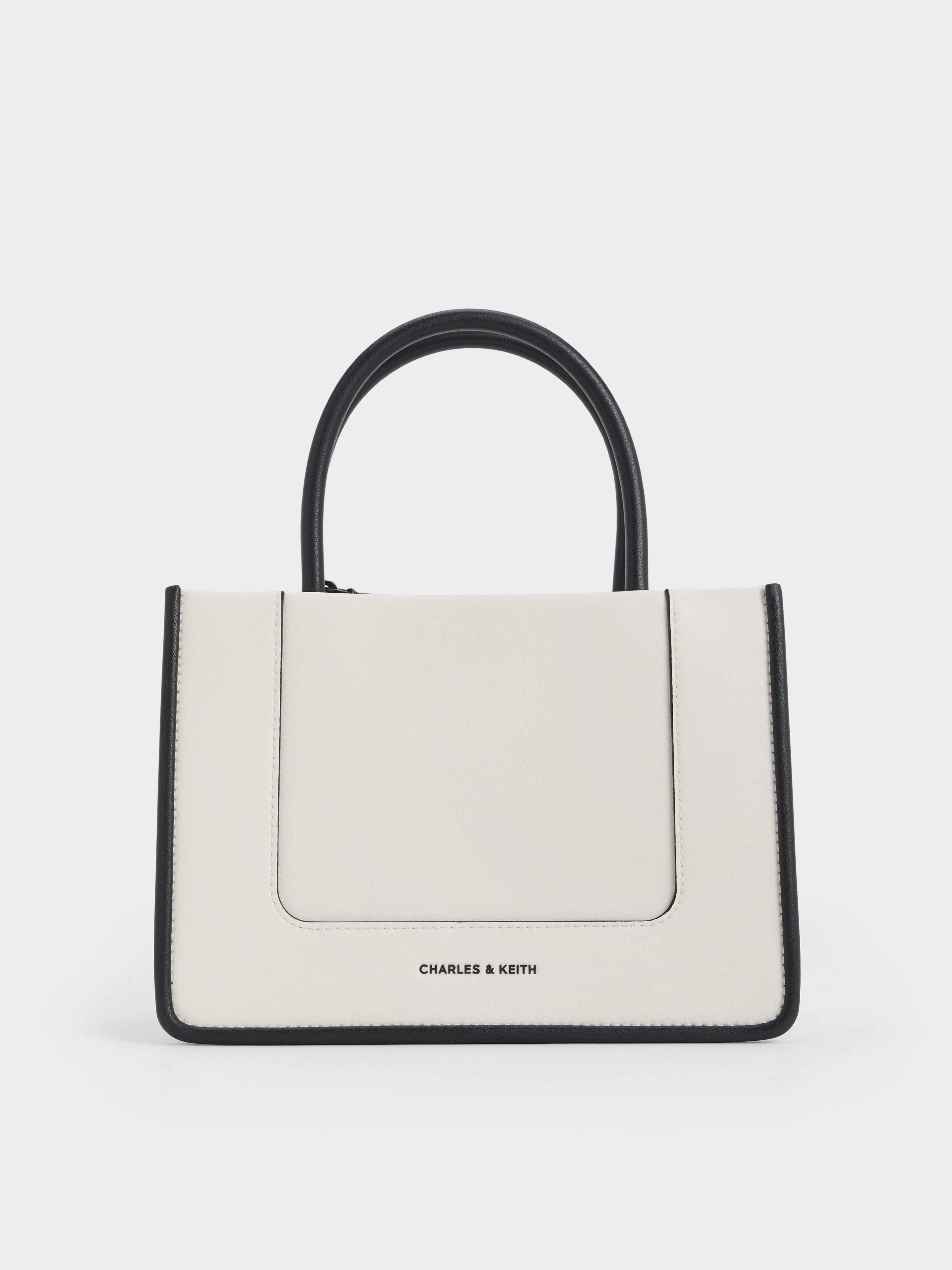 Charles & Keith Mini Daylla Tote Bag In Cream