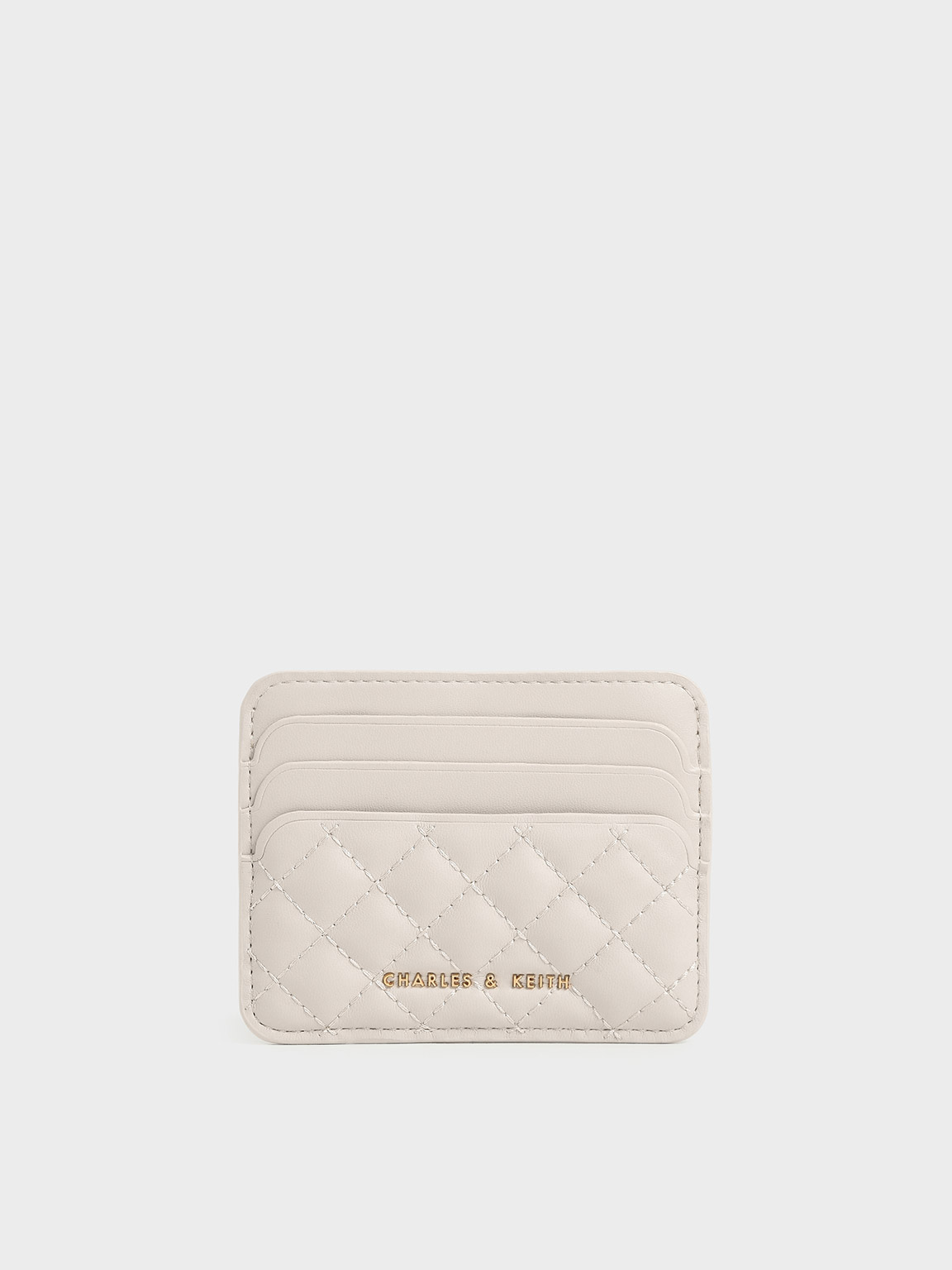 Ivory Cleo Quilted Card Holder - CHARLES & KEITH US