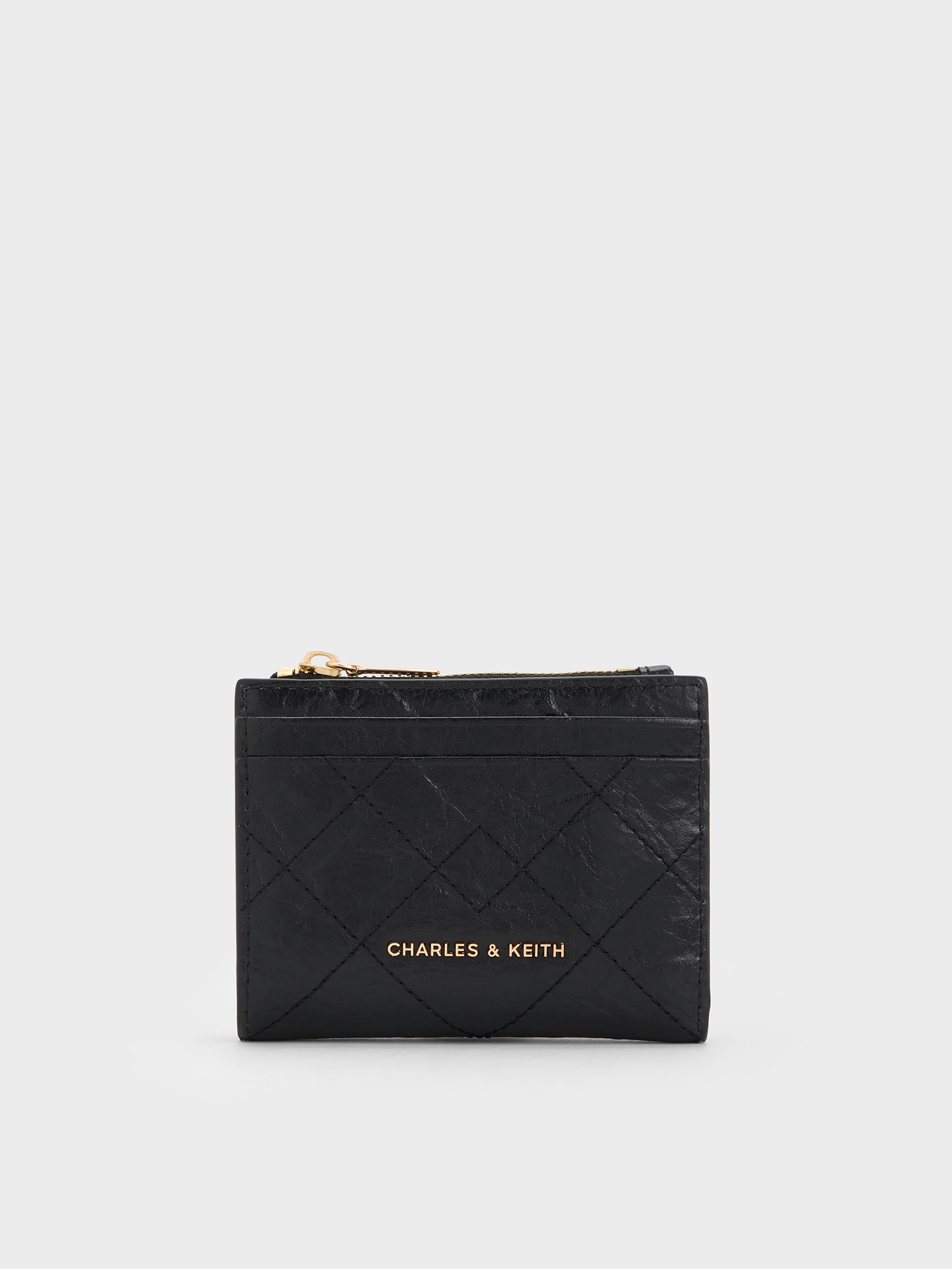 Duo Quilted Small Wallet - Black - CHARLES & KEITH US