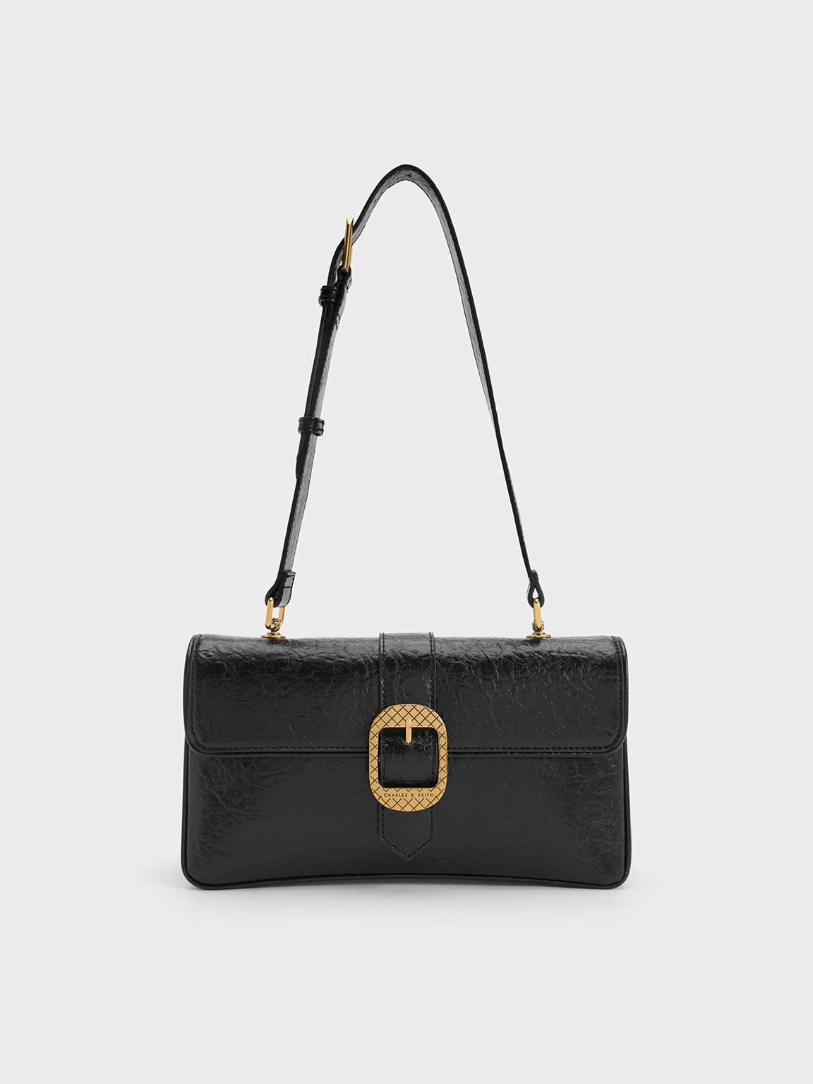 Charles & Keith Eilith Buckled Bag In Black