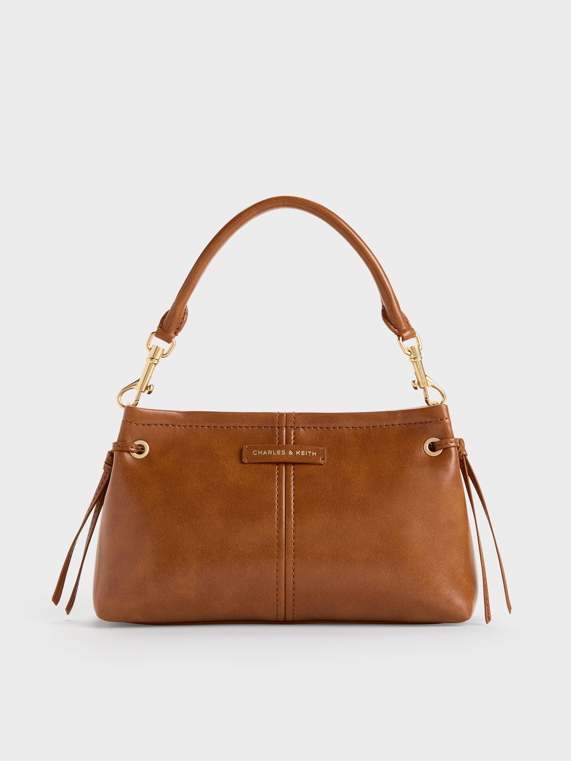 Noane Top Handle Bag - Distressed Tan - CHARLES & KEITH KR