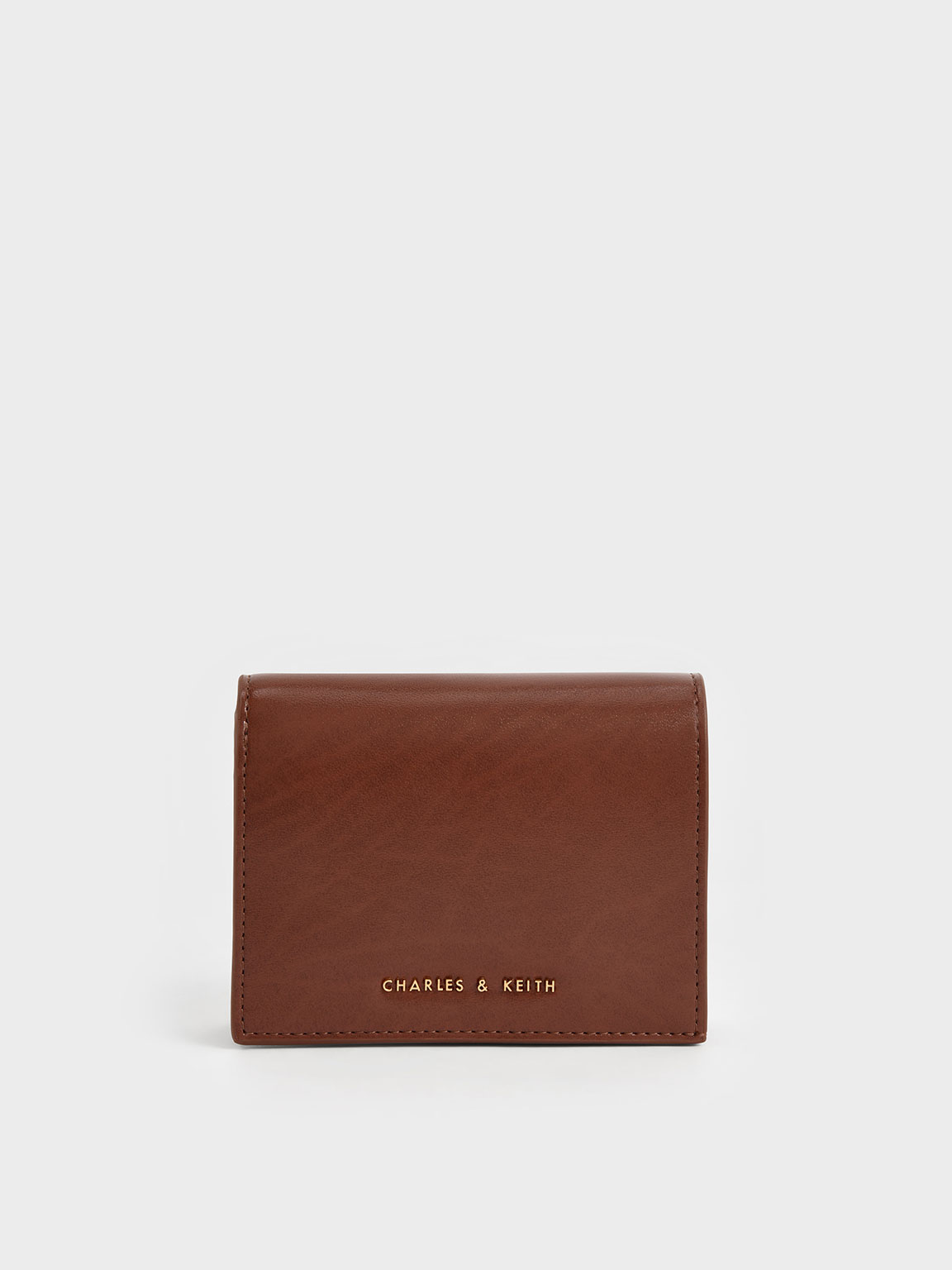 Charles & Keith - Women's Snap Button Mini Short Wallet, Chocolate, Xxs