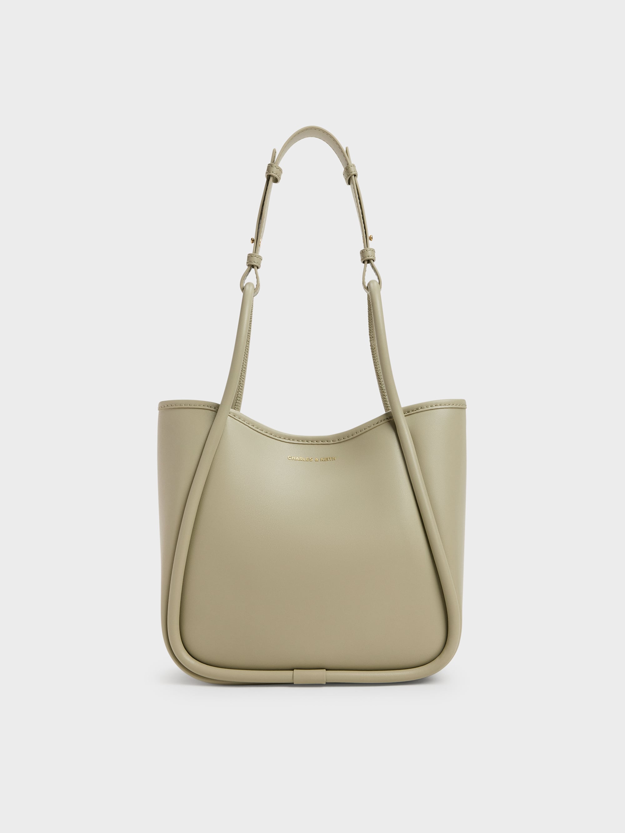 Mini Lyla Tubular Tote Bag - Pale Olive - CHARLES & KEITH US
