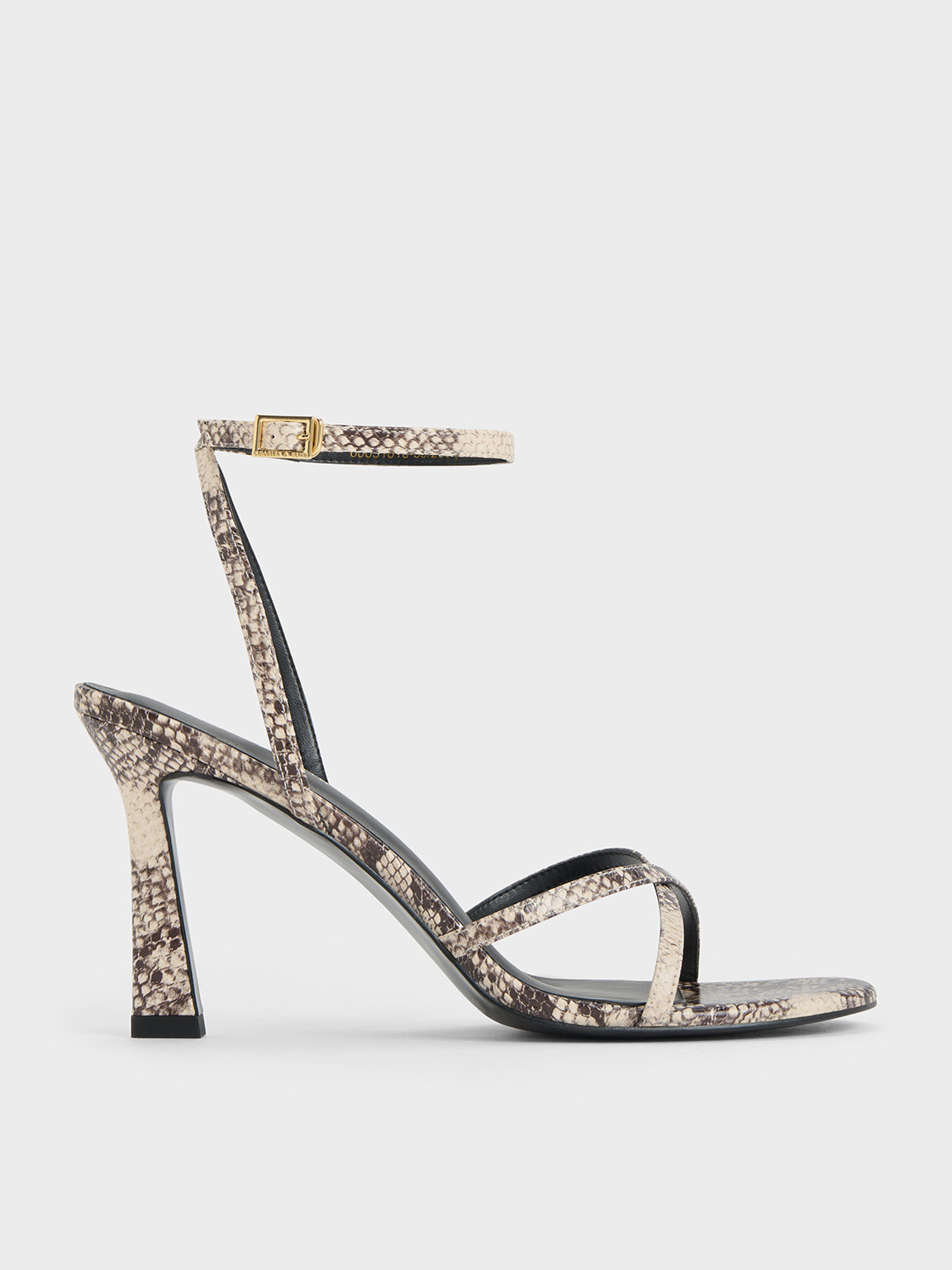 Snakeskin Print Chunky Heeled Ankle Strap Sandals | SHEIN