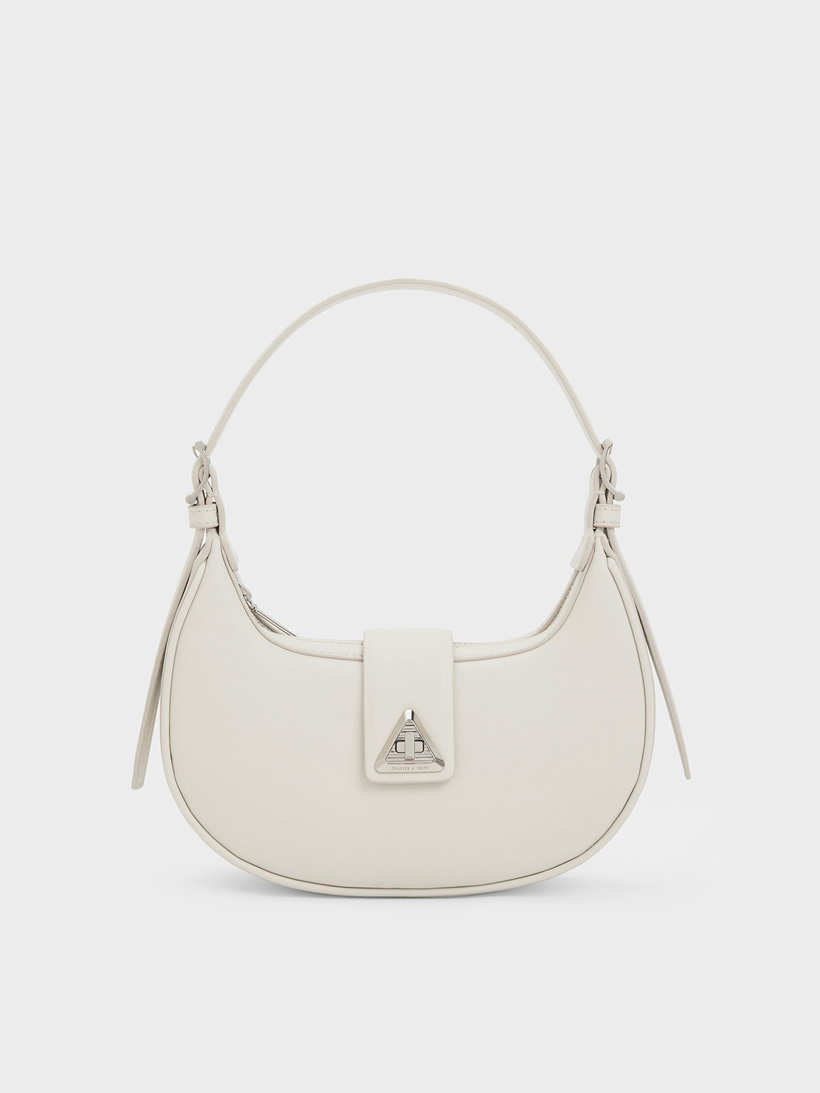 Chalk Trice Metallic Accent Belted Shoulder Bag - CHARLES & KEITH US