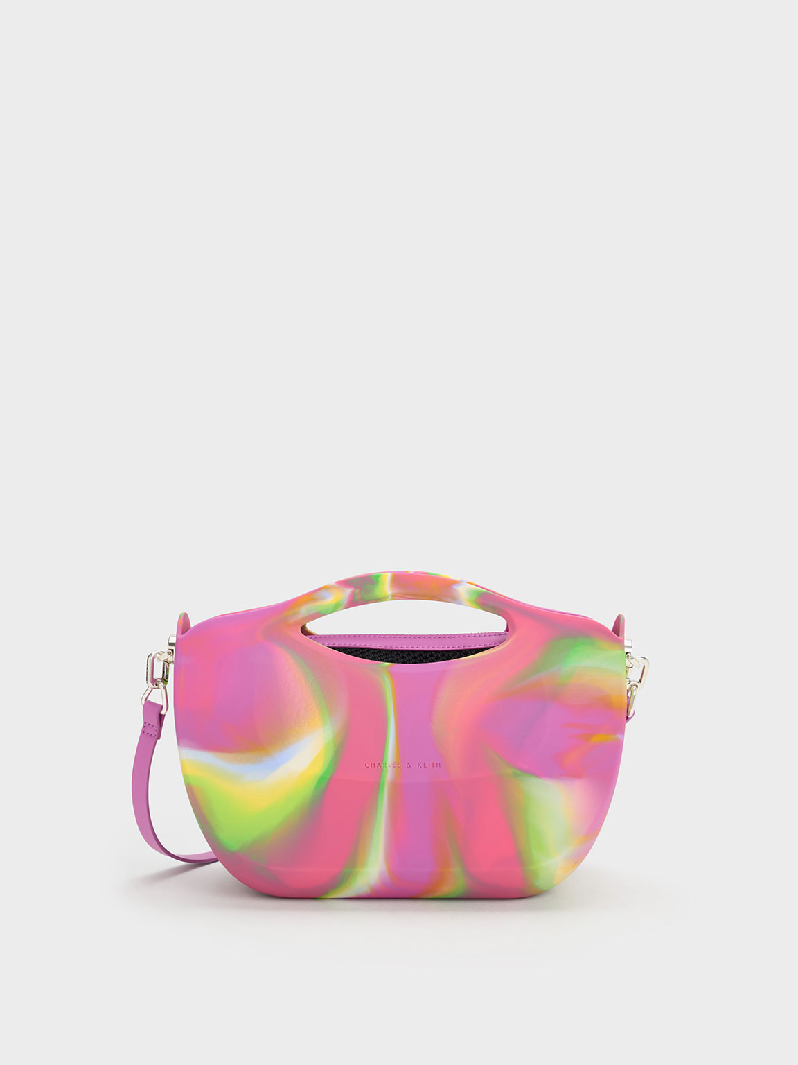 Multicoloured Cocoon Curved Handle Printed Bag CHARLES & KEITH MO