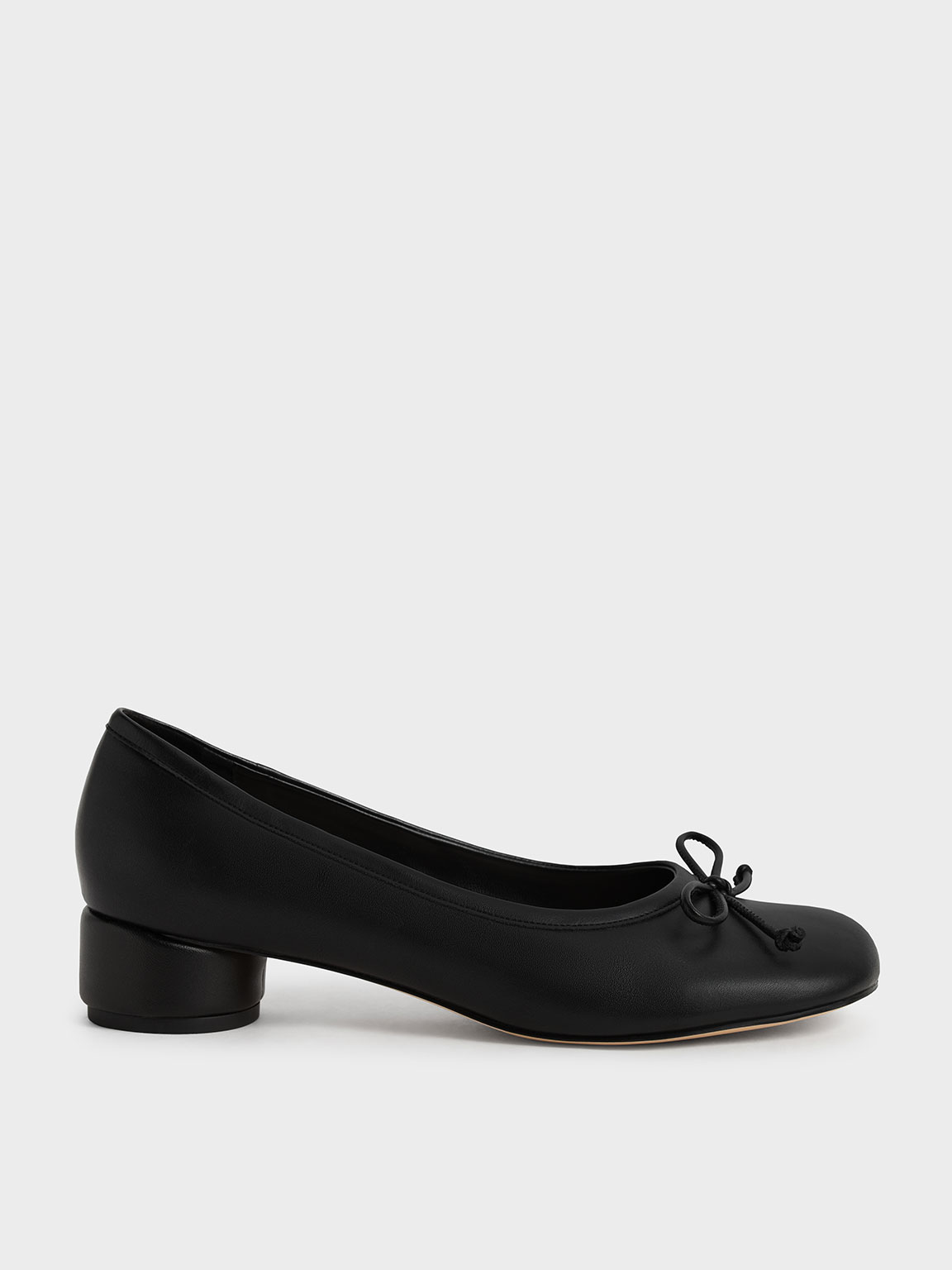 Black Bow Cylindrical Heel Pumps - CHARLES & KEITH US