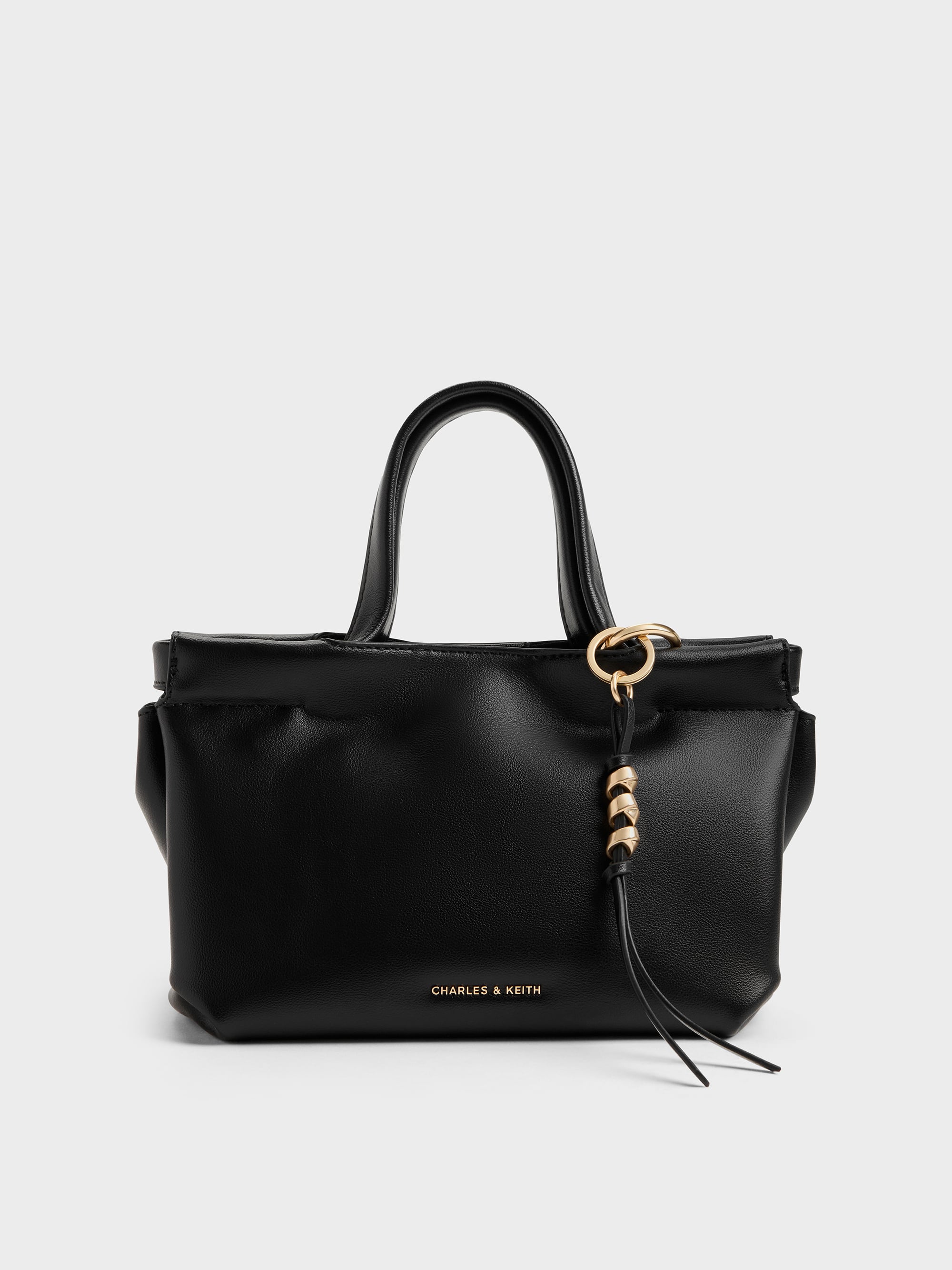 Mini Zephyr Tassel Tote Bag - Black - CHARLES & KEITH US