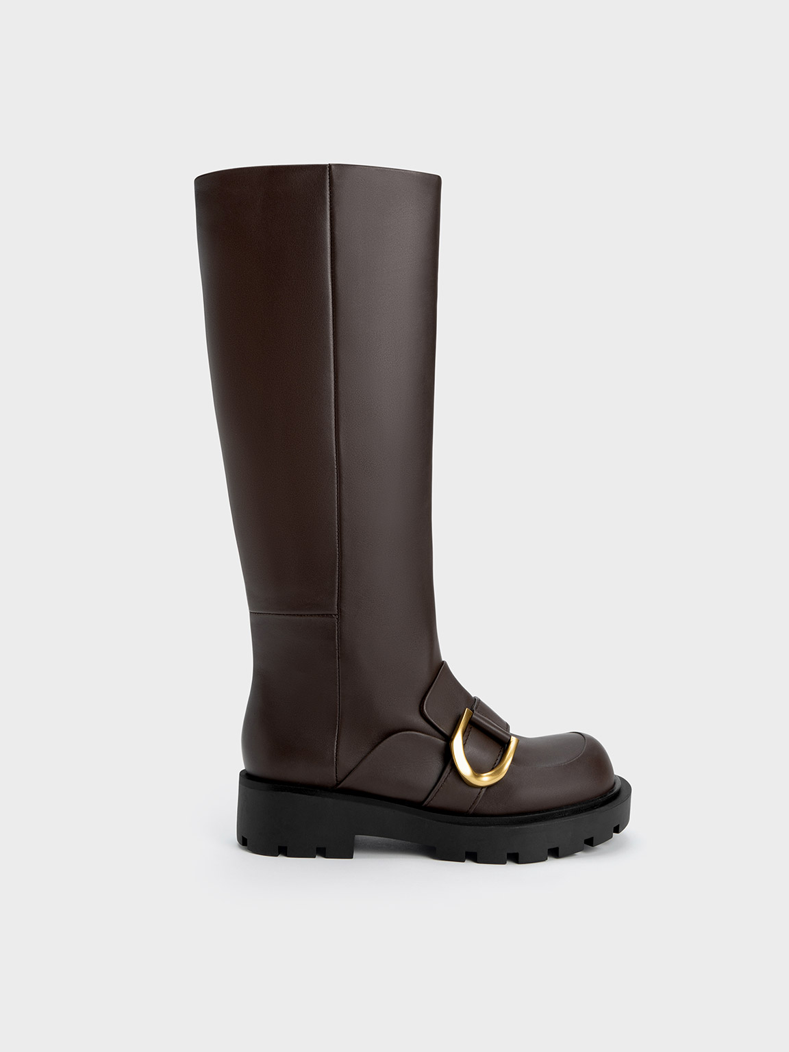 Dark Brown Gabine Loafer Knee-High 