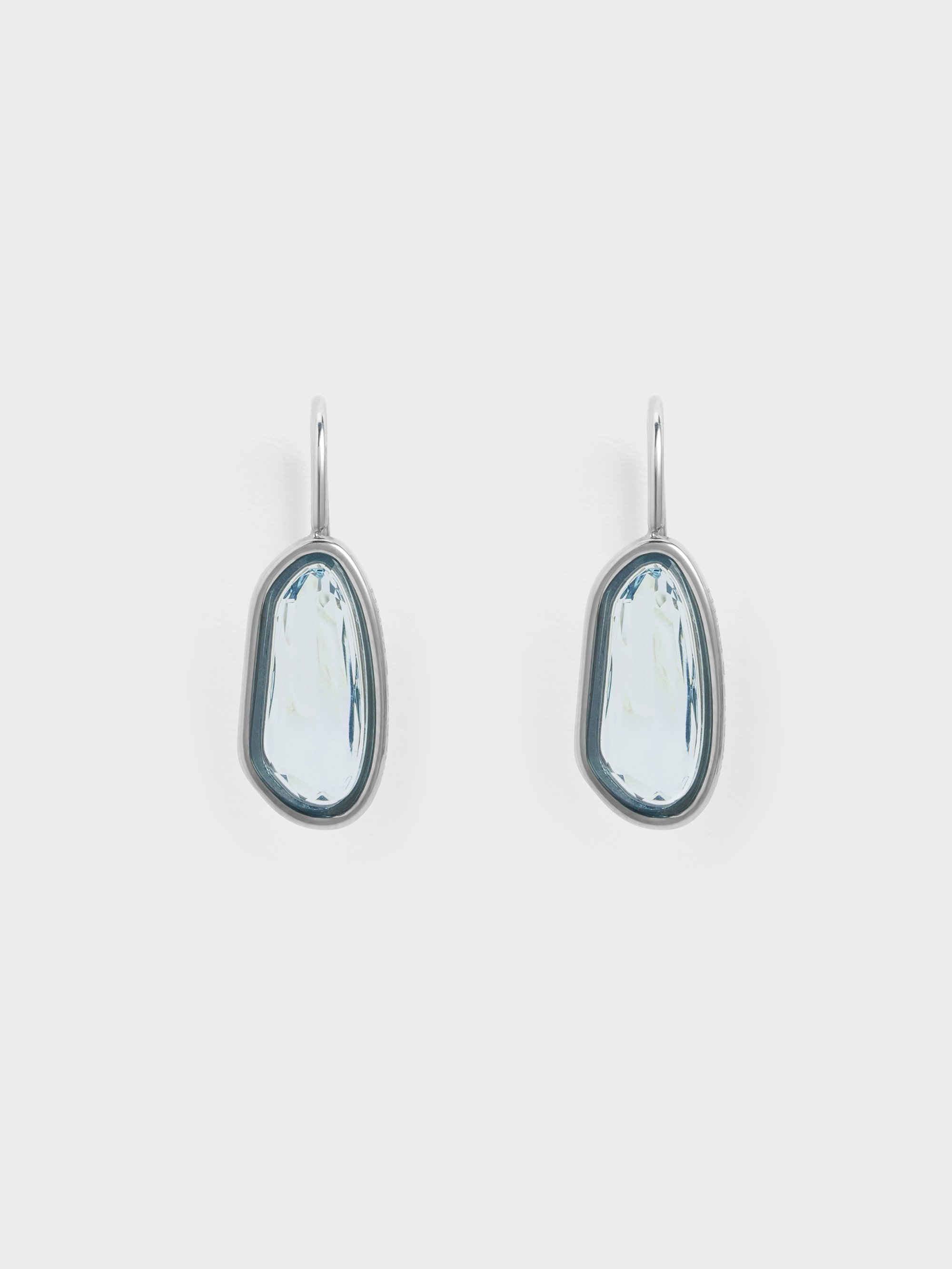 Silver Evangeline Turquoise Crystal Drop Earrings - CHARLES