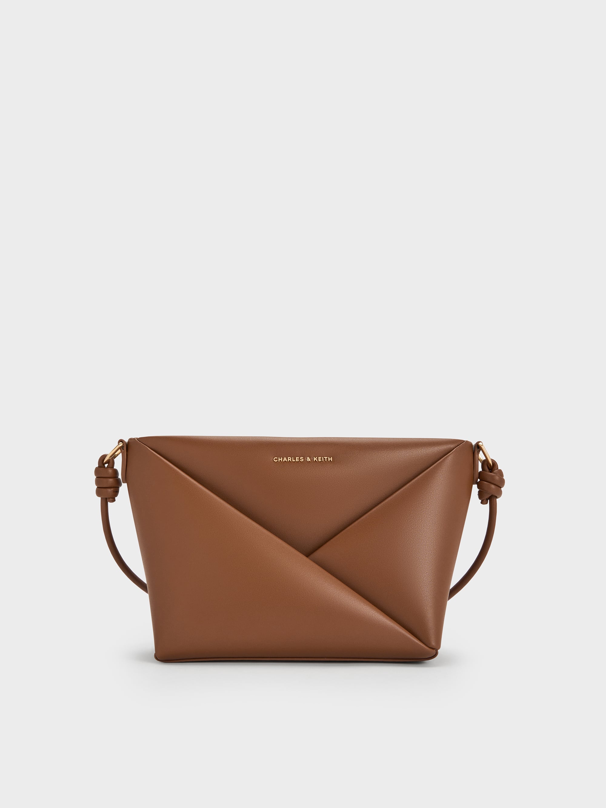 Midori Geometric Crossbody Bag - Chocolate - CHARLES & KEITH TW