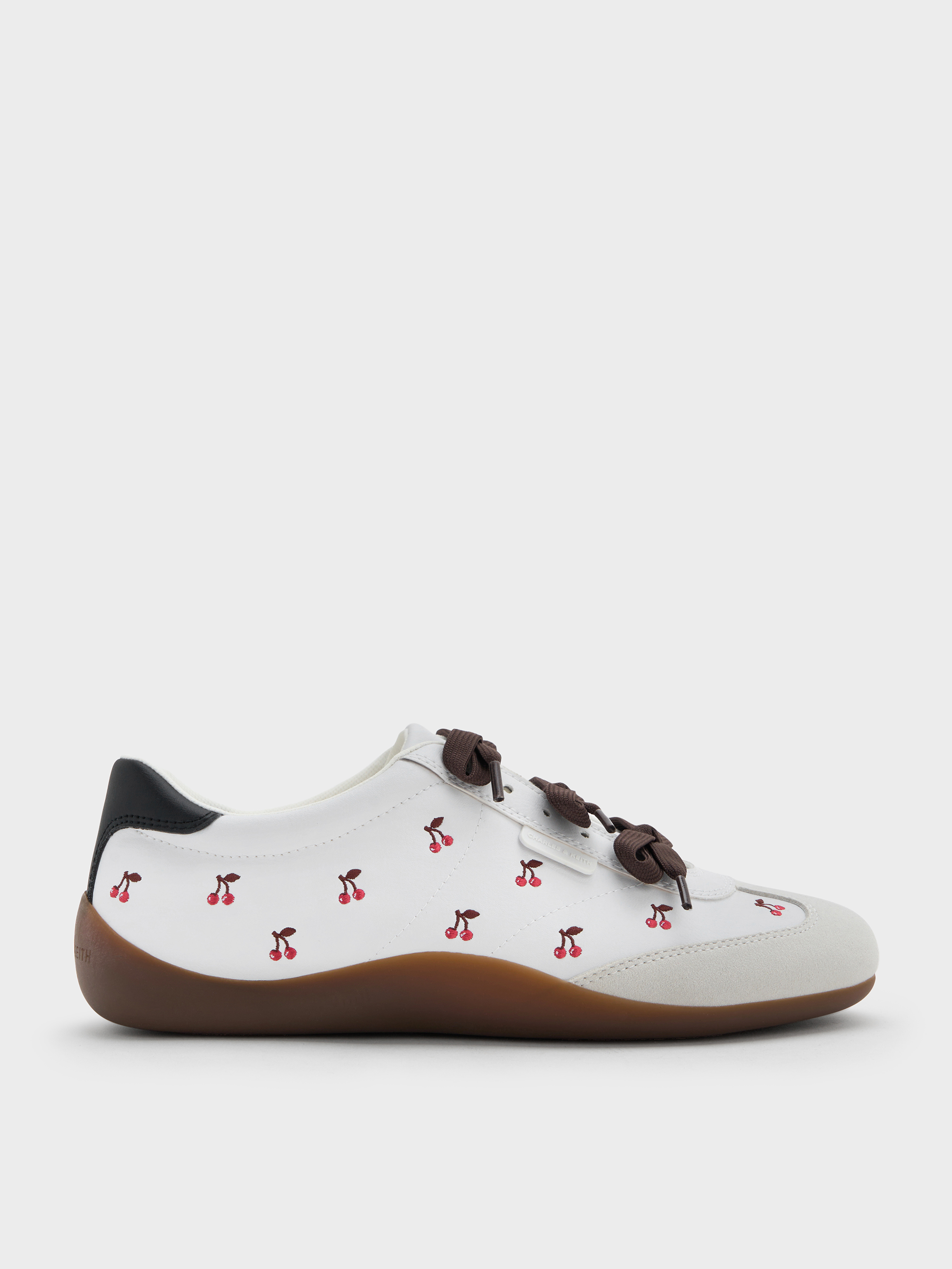 Charles & Keith - Cherry-print Contrast-panel Triple-bow Sneakers In Multi