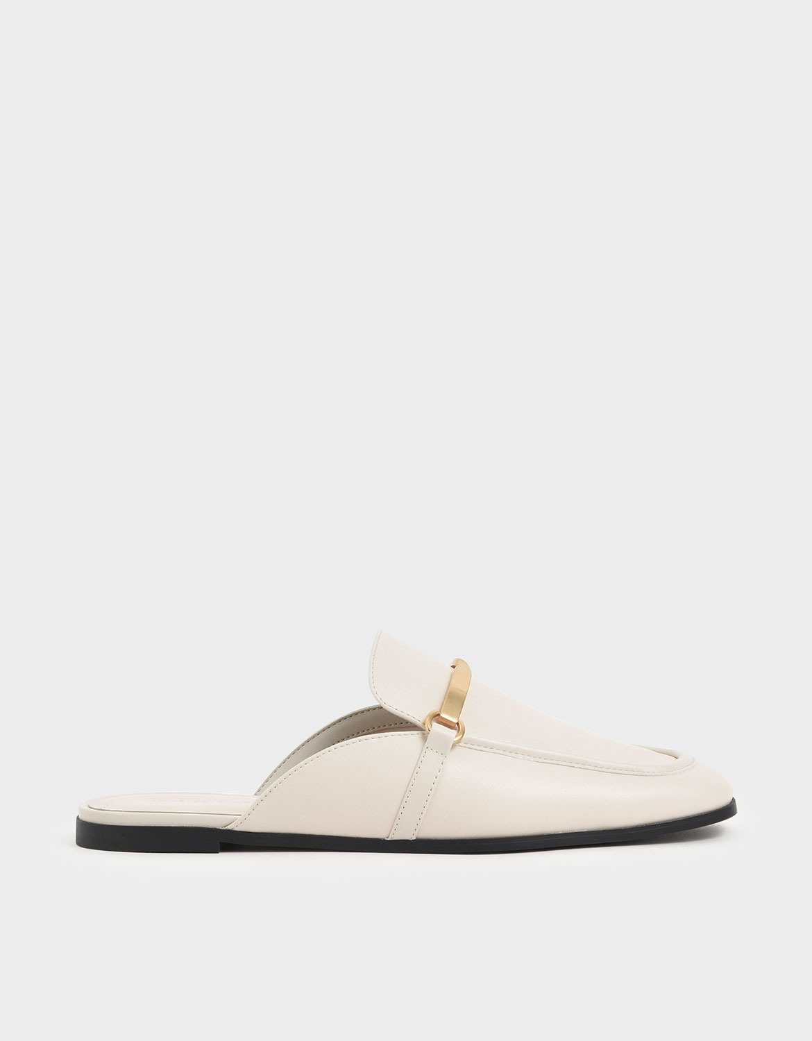 Chalk Metal Accent Slip-On Loafers - CHARLES & KEITH KR