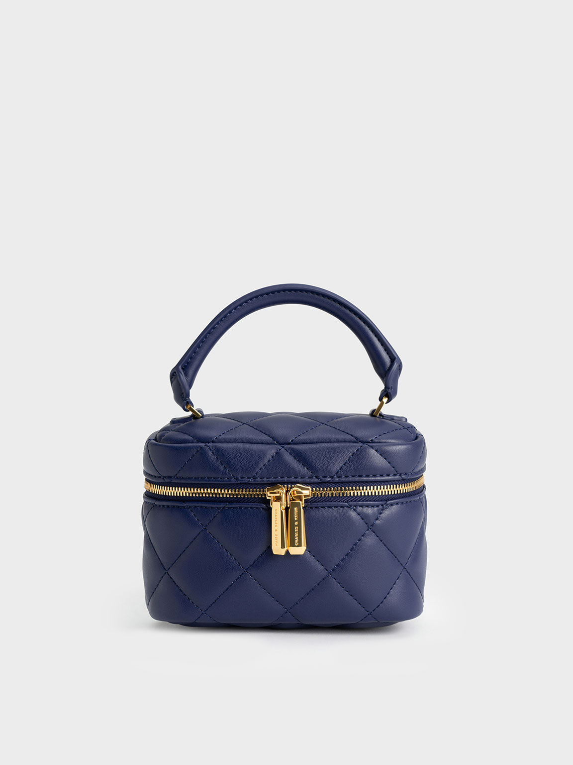 Charles & Keith - Women's Quilted Vanity Pouch, Navy, Xs